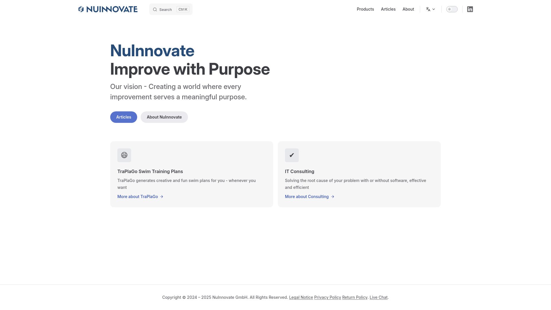 website screenshot of https://nuinnovate-website.pages.dev/