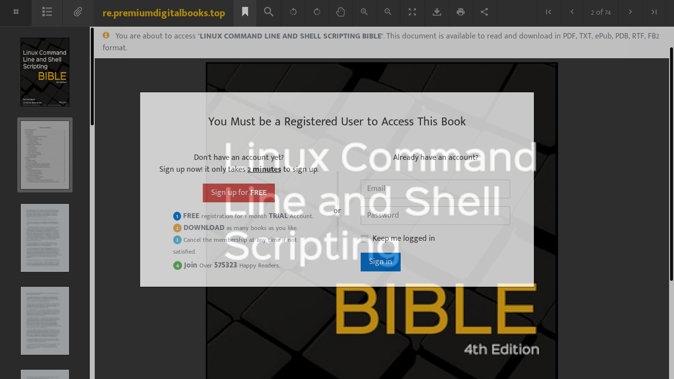 website screenshot of https://reader.softebook.net/savelibrary/1119700914