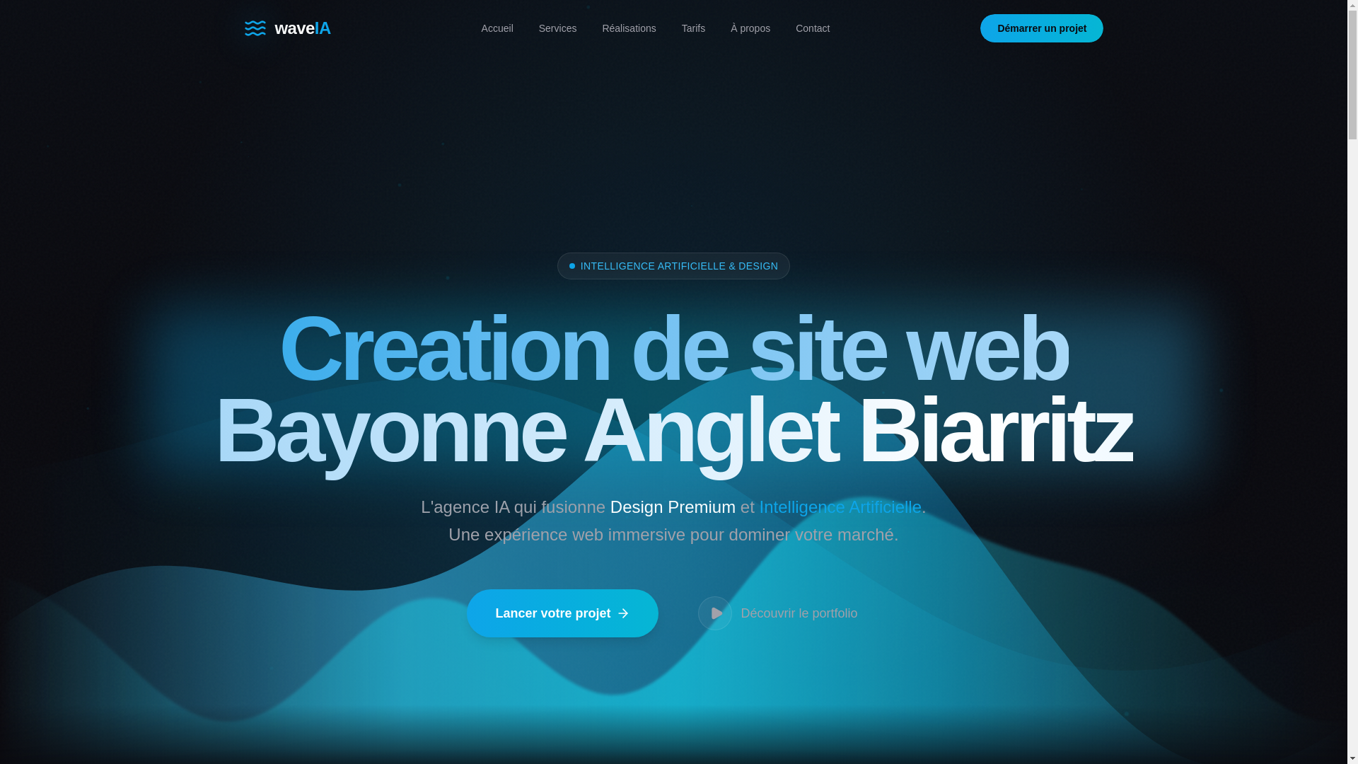 website screenshot of https://waveia.fr/