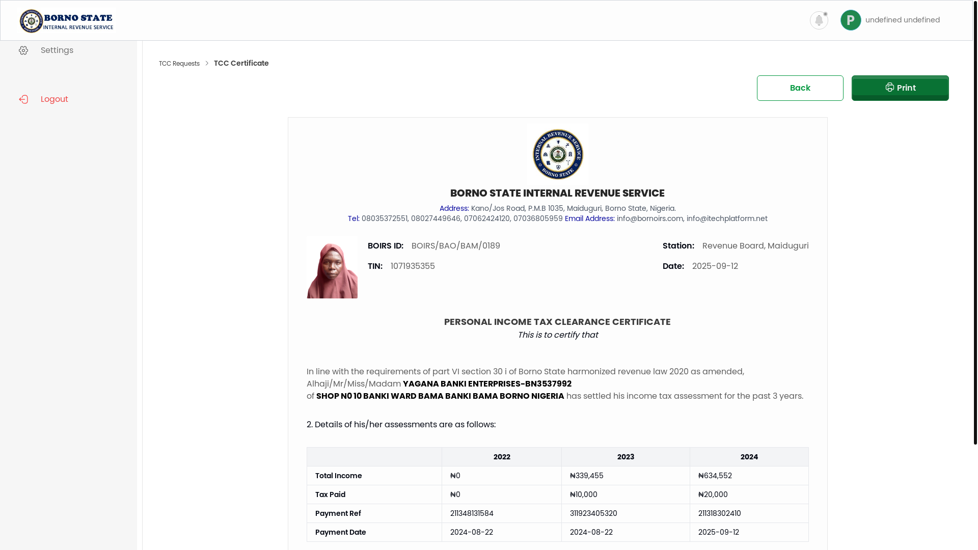 website screenshot of https://borno-fiopay-net-payer-tcc-certificate-tccld-217.pages.dev/