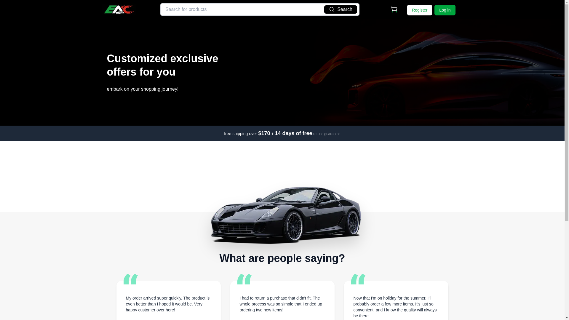 website screenshot of https://exoticautoclub.shop/