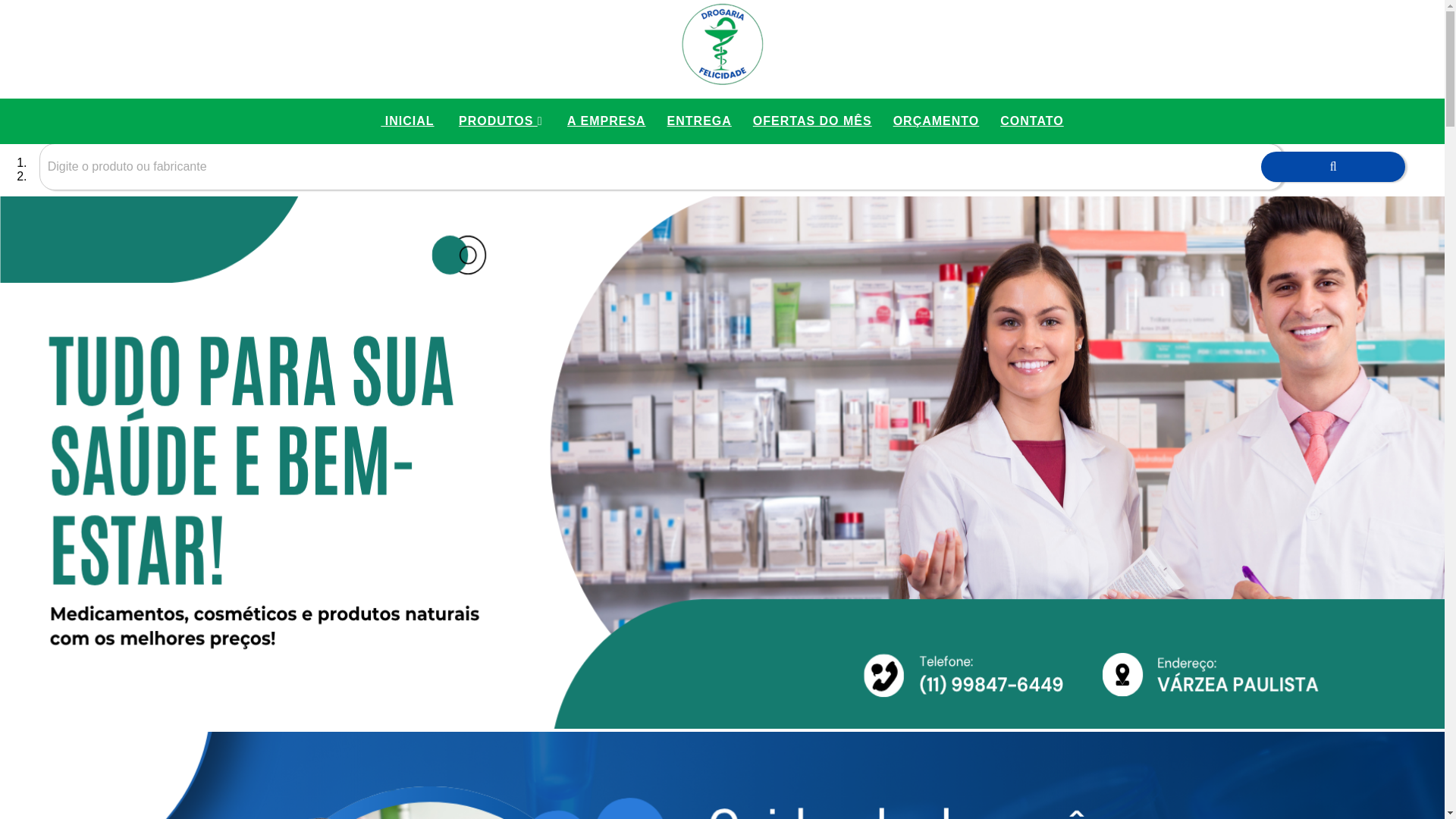 website screenshot of https://drogariafelicidadeonline.com.br/