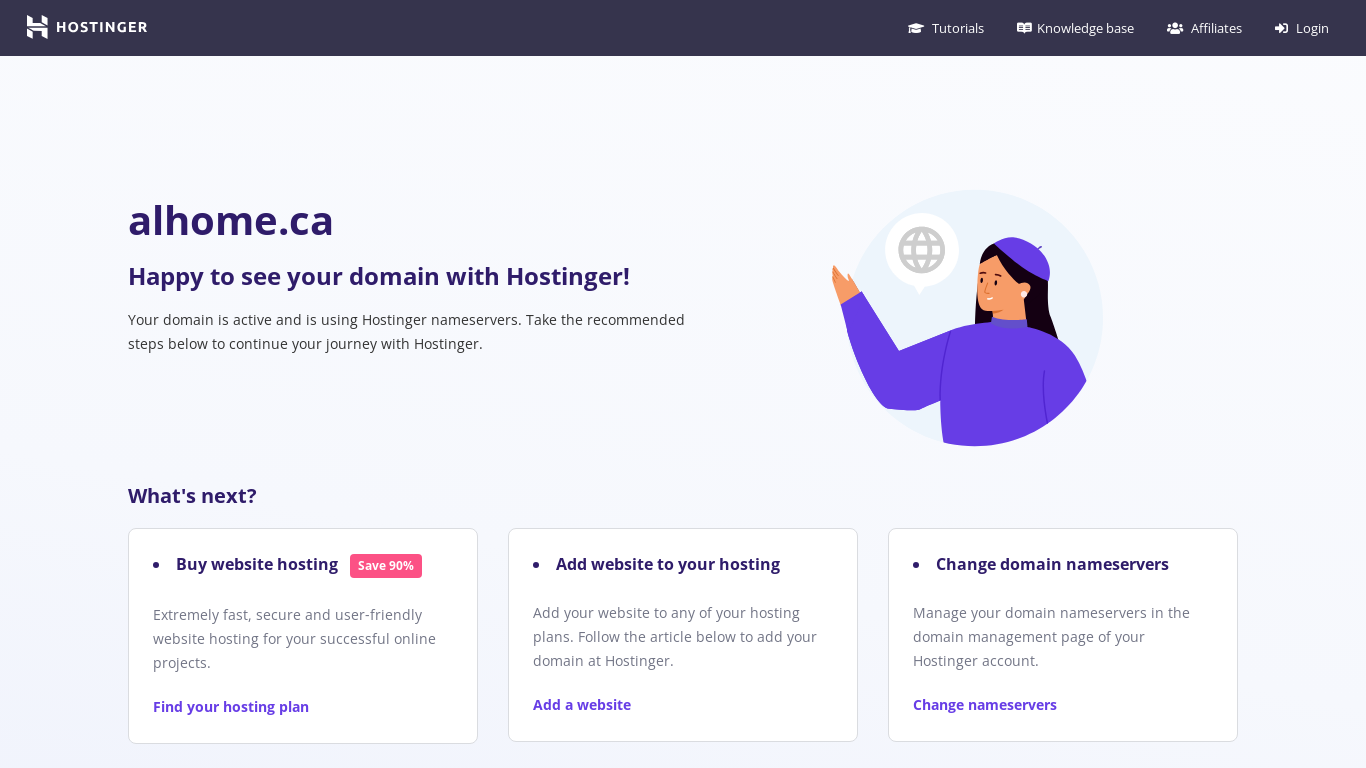 website screenshot of https://alhome.ca/