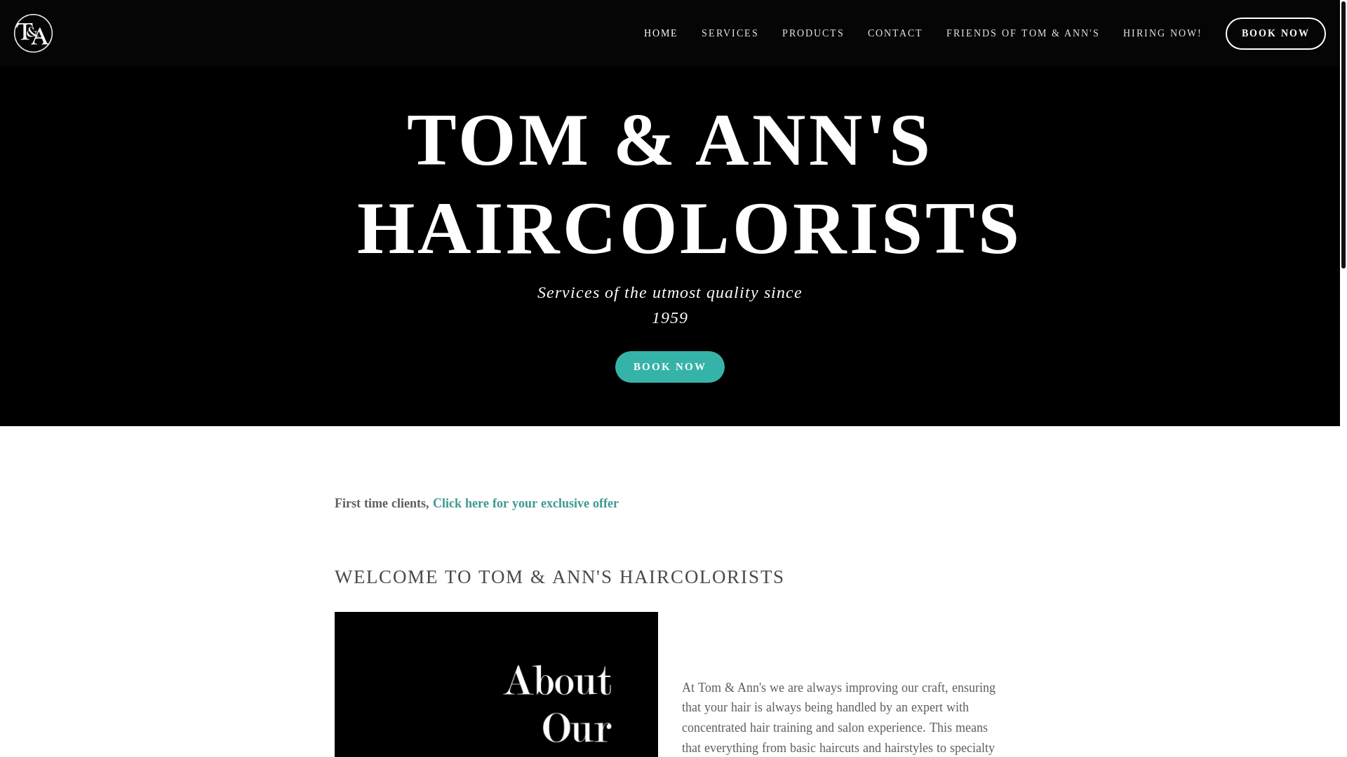 website screenshot of https://thomasmannsalon.com/