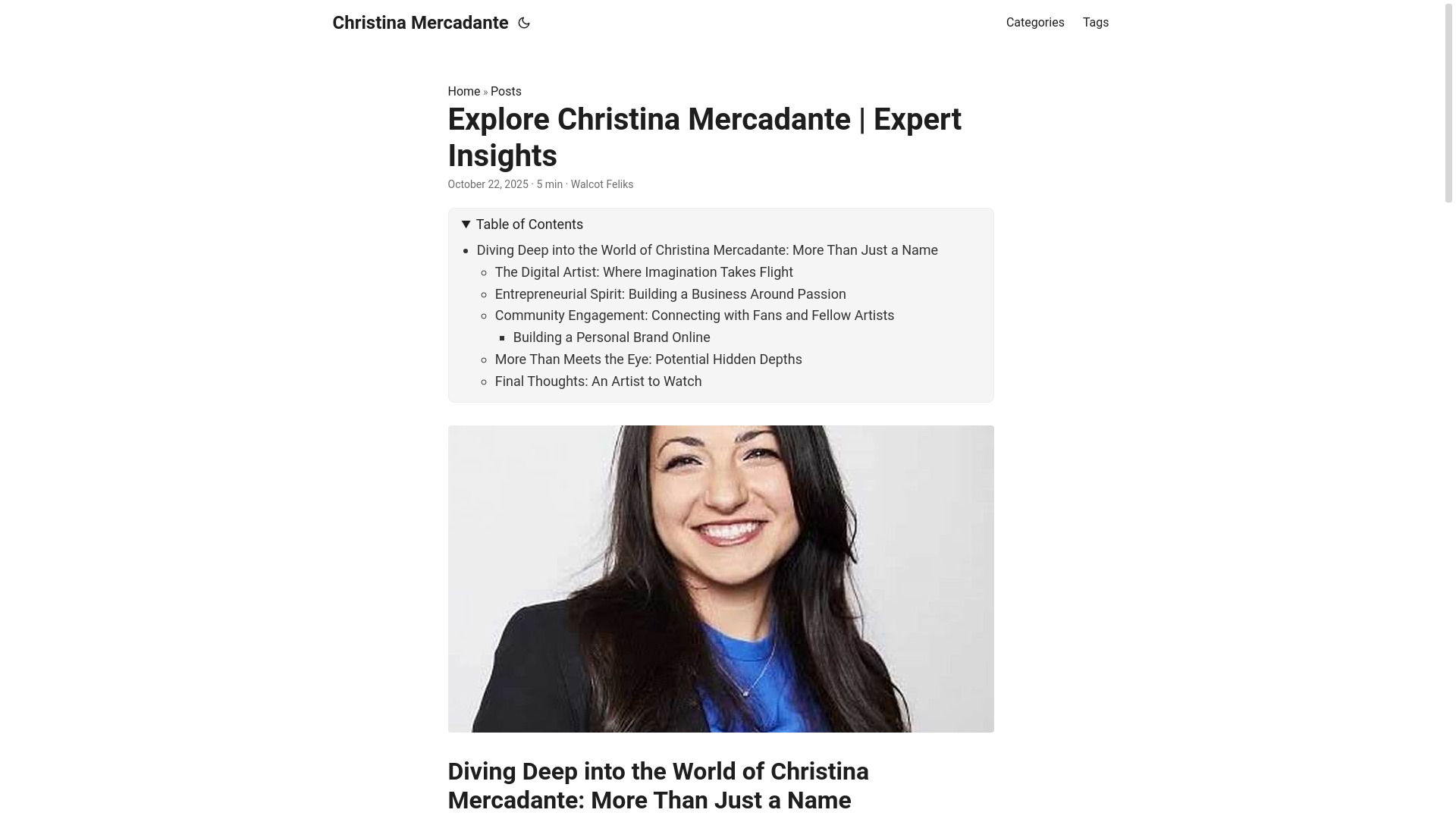 website screenshot of https://christina-mercadante.pages.dev/