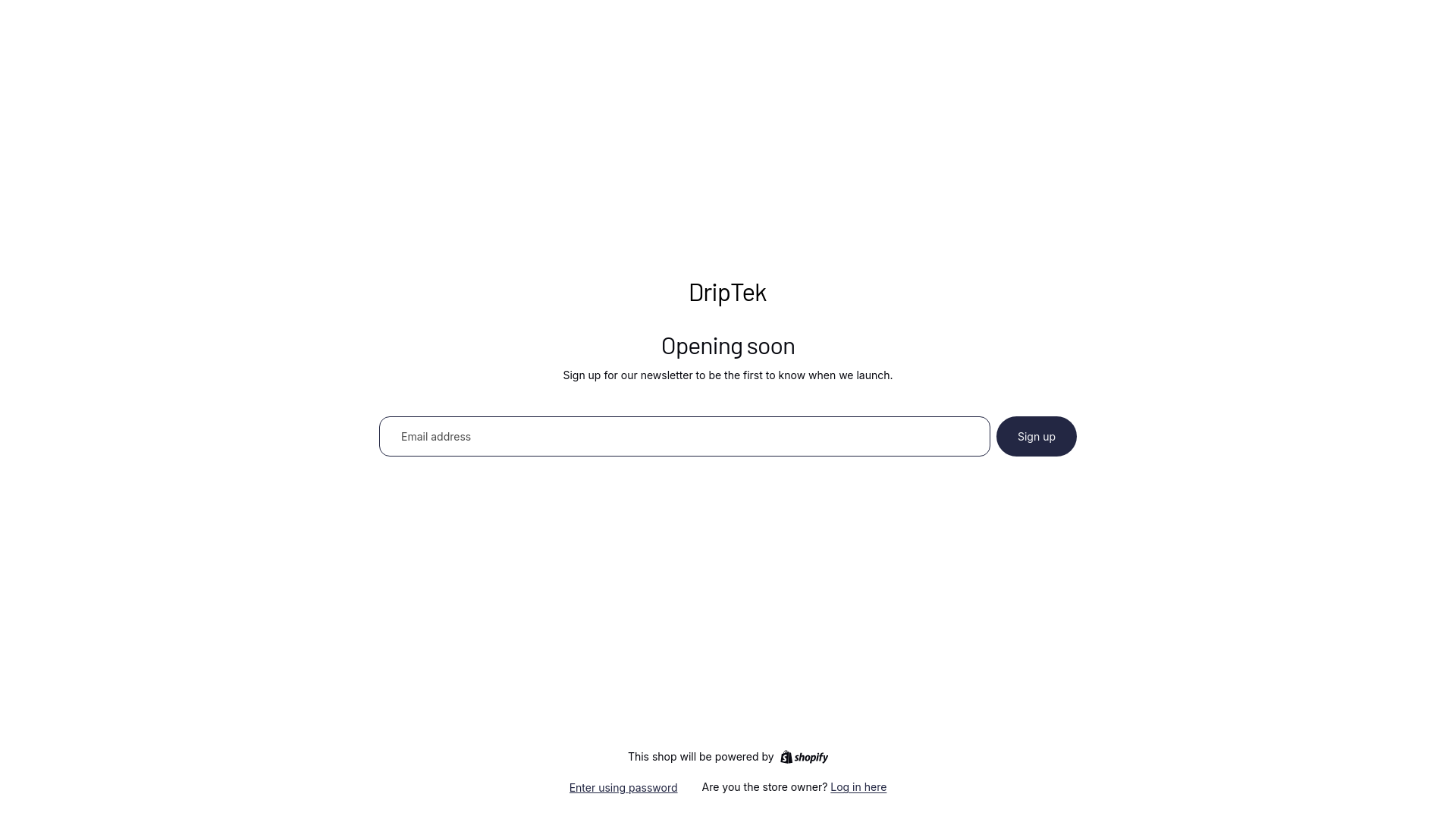 website screenshot of https://driptek.store/