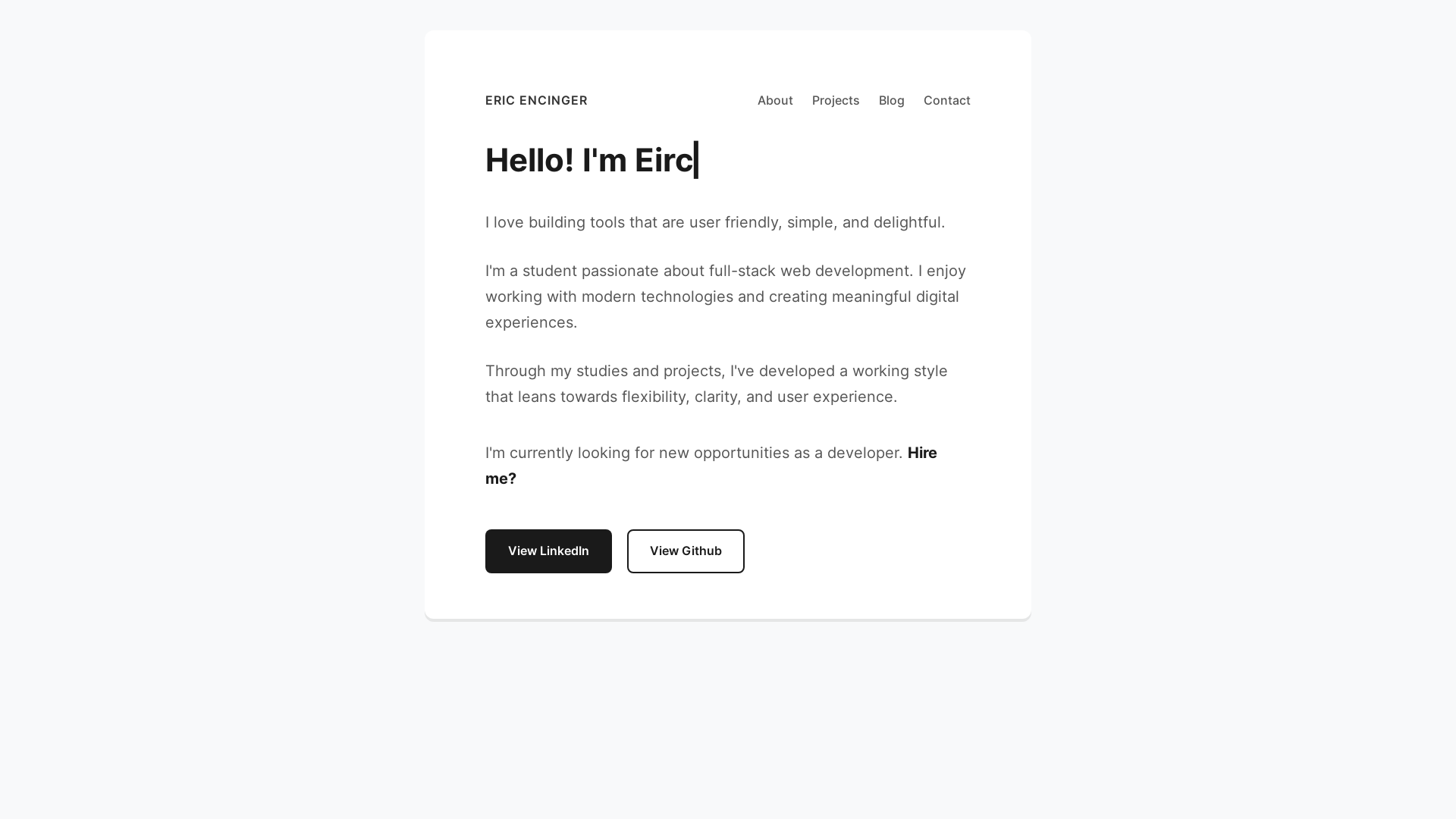website screenshot of https://ericencinger.pages.dev/