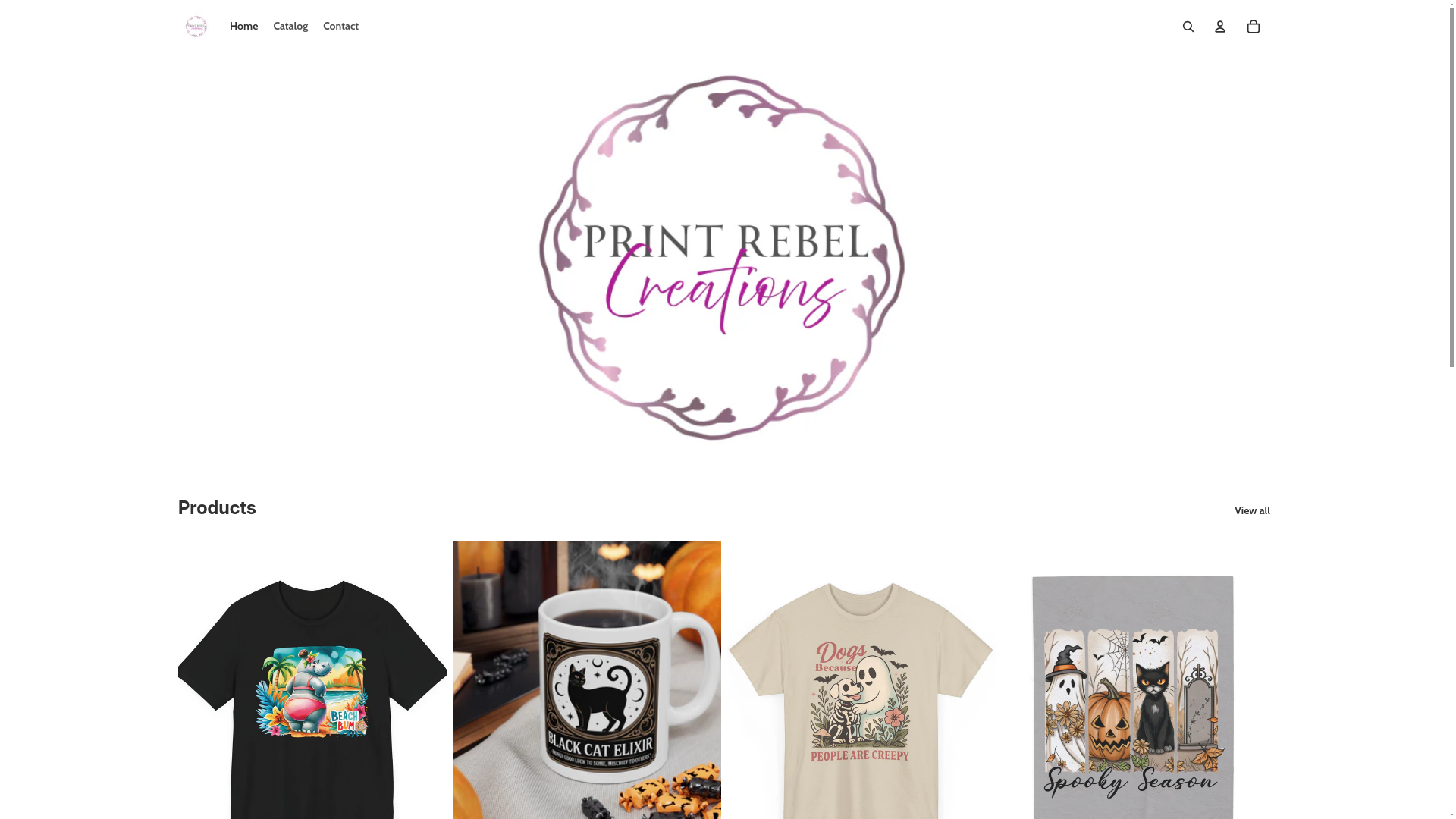 website screenshot of https://printrebelcreations.com/