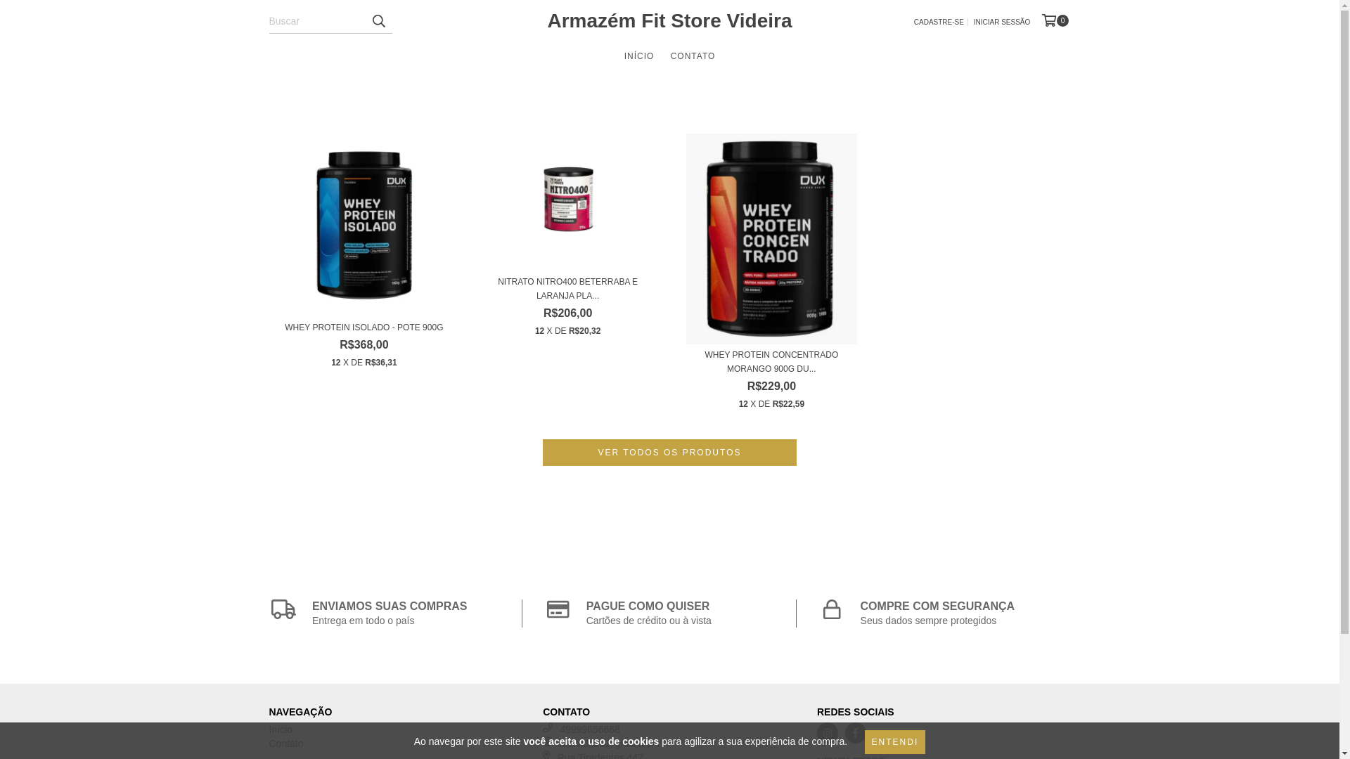 website screenshot of https://armazemfitstorevda.com.br/