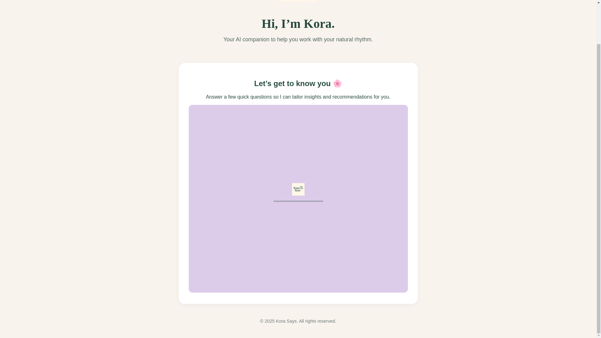 website screenshot of https://korasays.com/