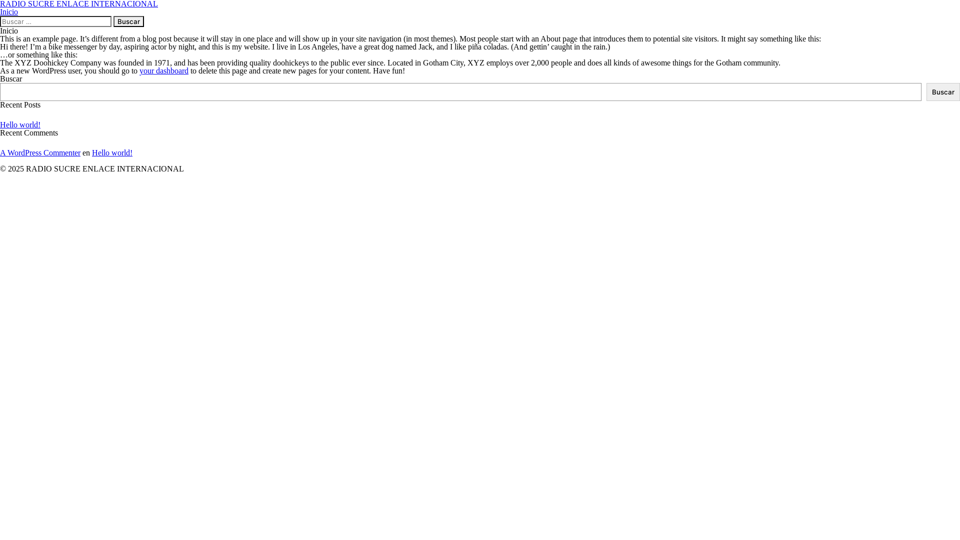 website screenshot of https://radiosucreenlaceinternacional.online/