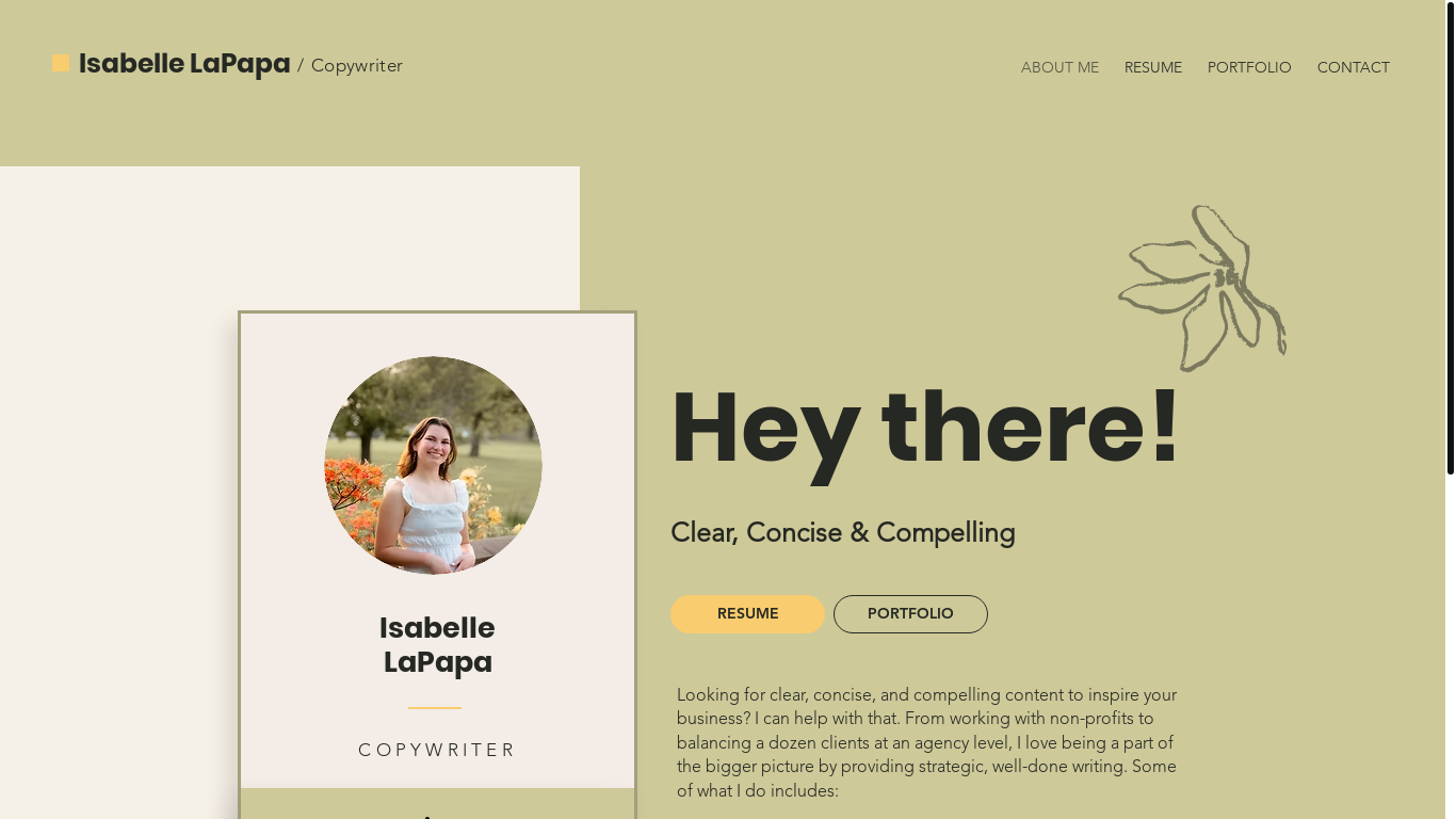 website screenshot of https://isabellelapapa.com/