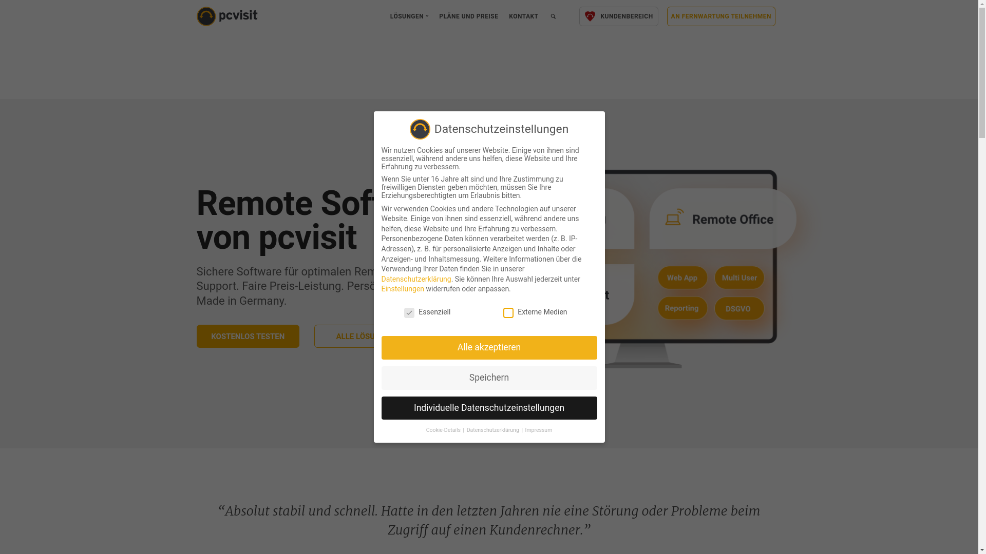 website screenshot of https://pcvisit.de/
