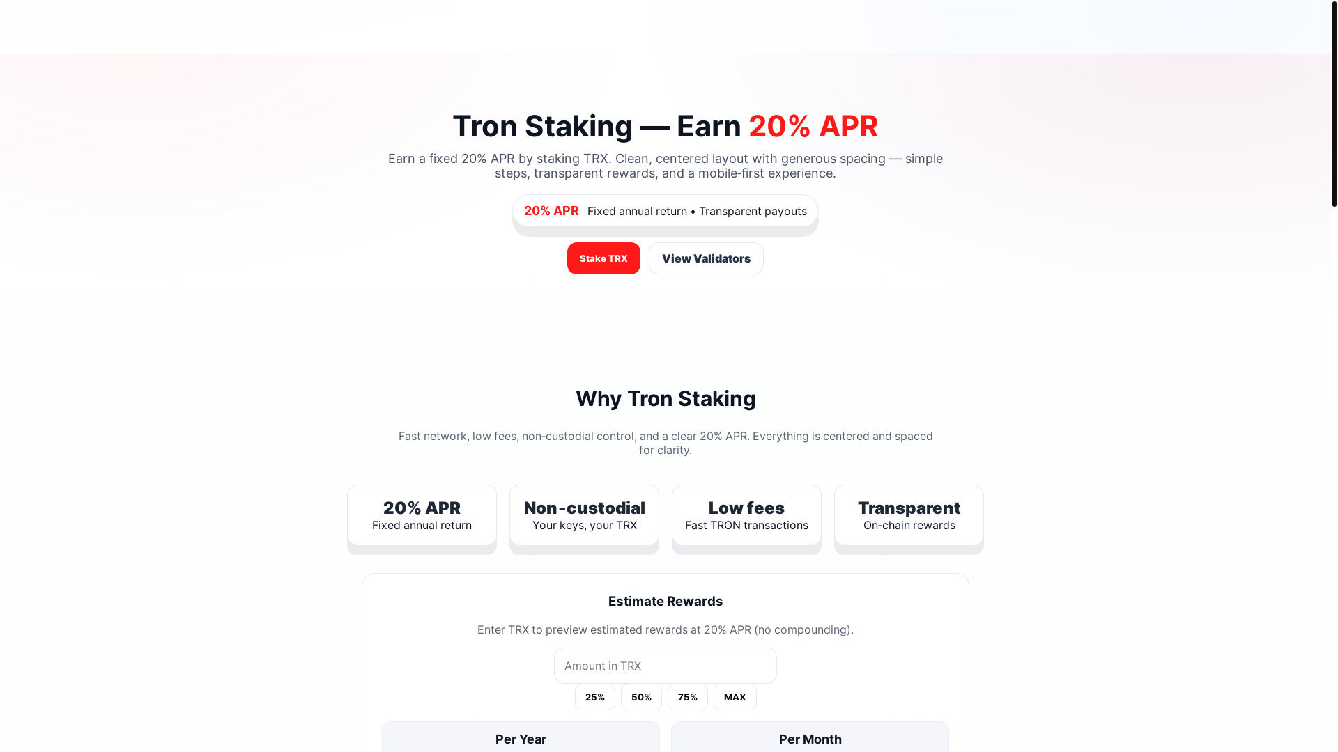website screenshot of https://tron-staking.pages.dev/