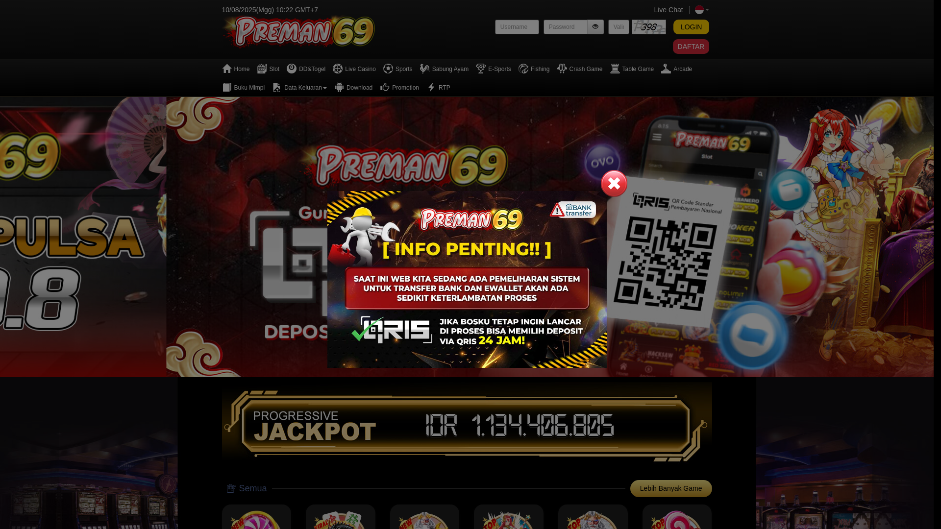 website screenshot of https://hilangpreman.shop/