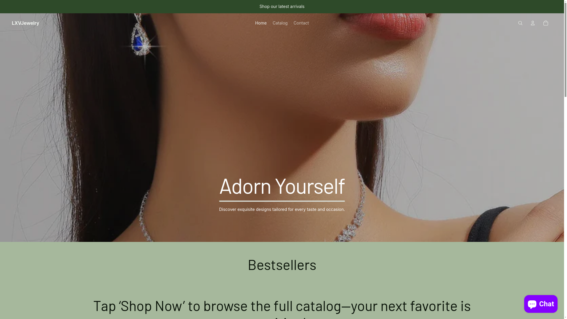 website screenshot of https://lxvjewelry.store/