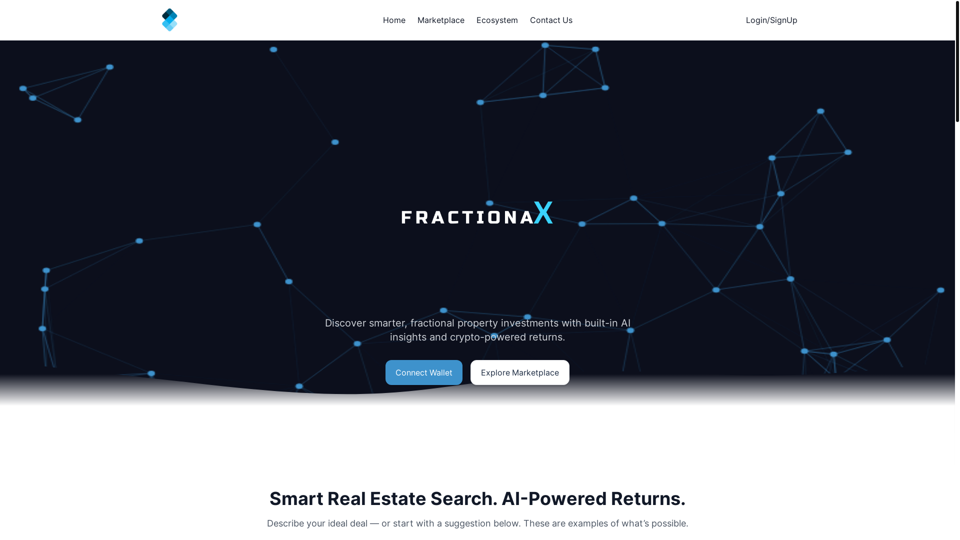 website screenshot of https://fractionax-frontend.pages.dev/