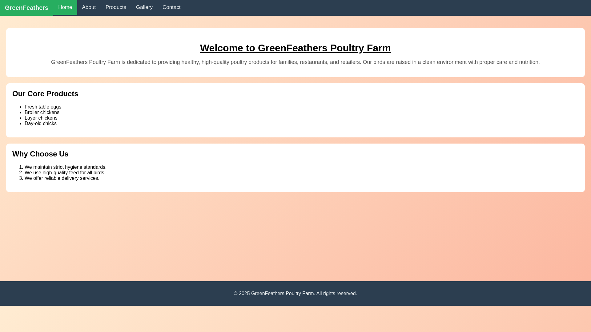 website screenshot of https://greenfeathers.pages.dev/