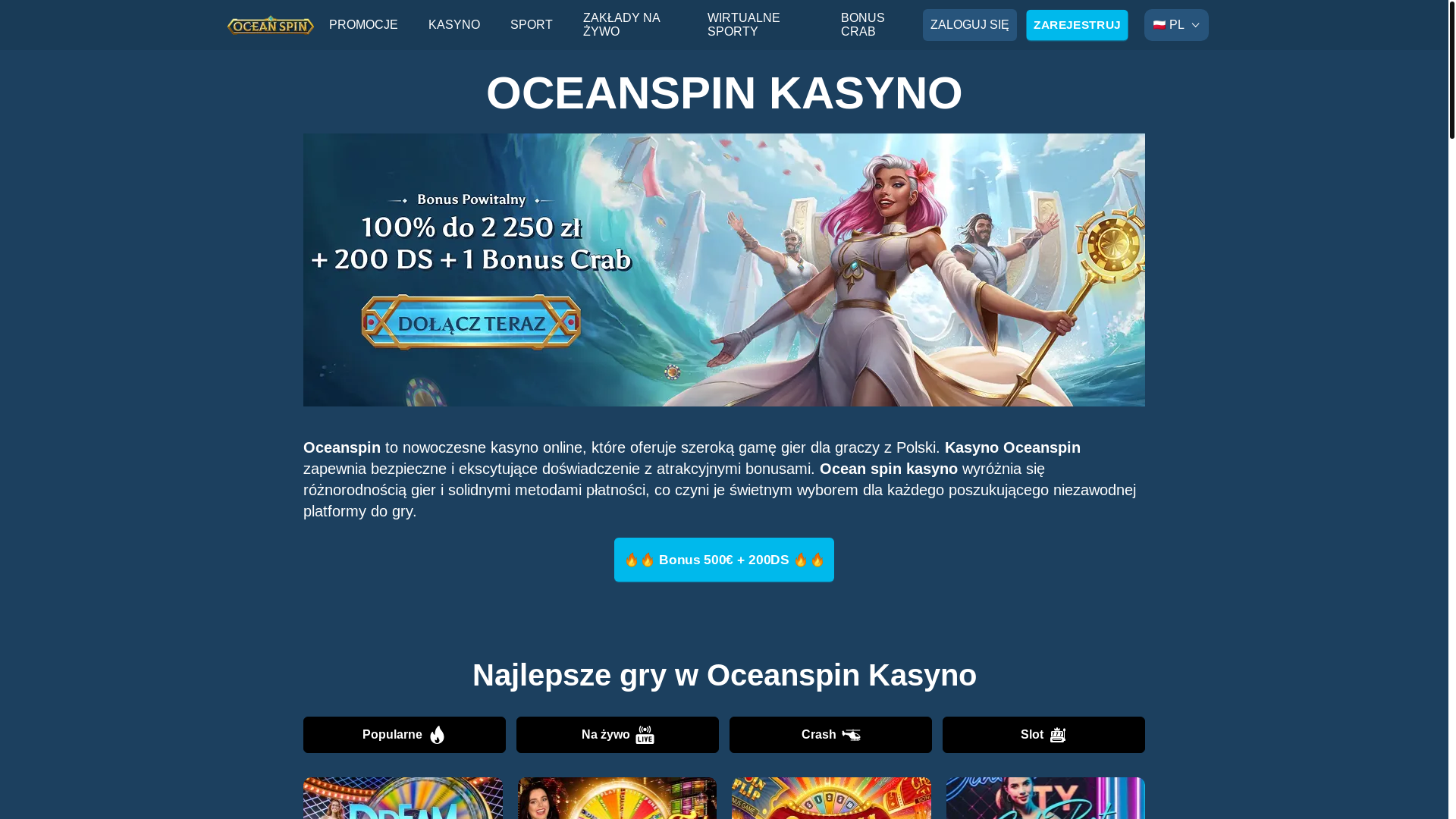 website screenshot of https://oceanspin-com-pl-5107.pages.dev/