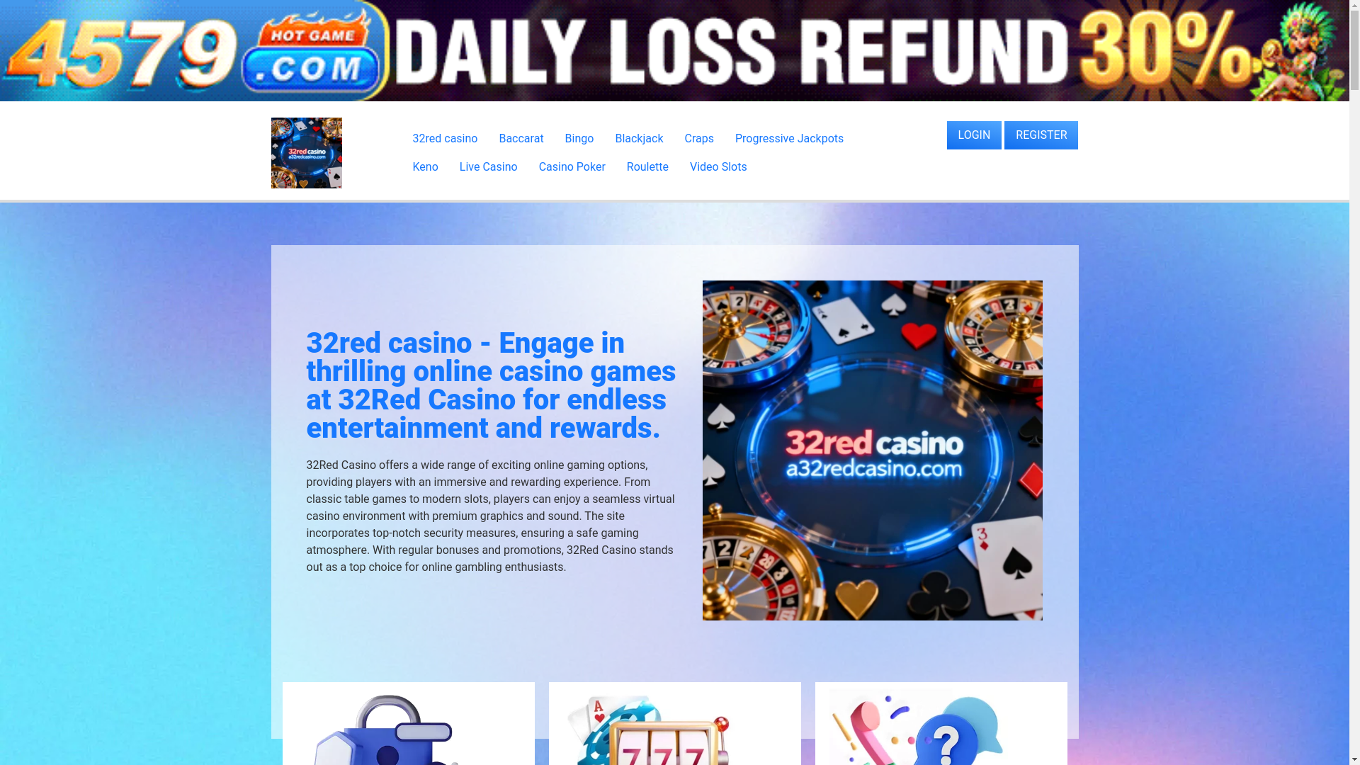 website screenshot of https://a32redcasino.com/