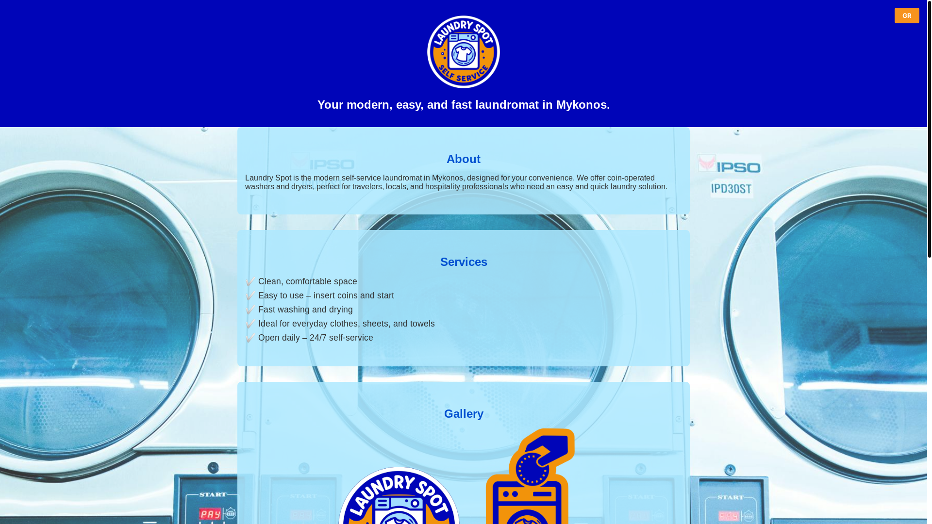 website screenshot of https://laundryspotmykonos.com/