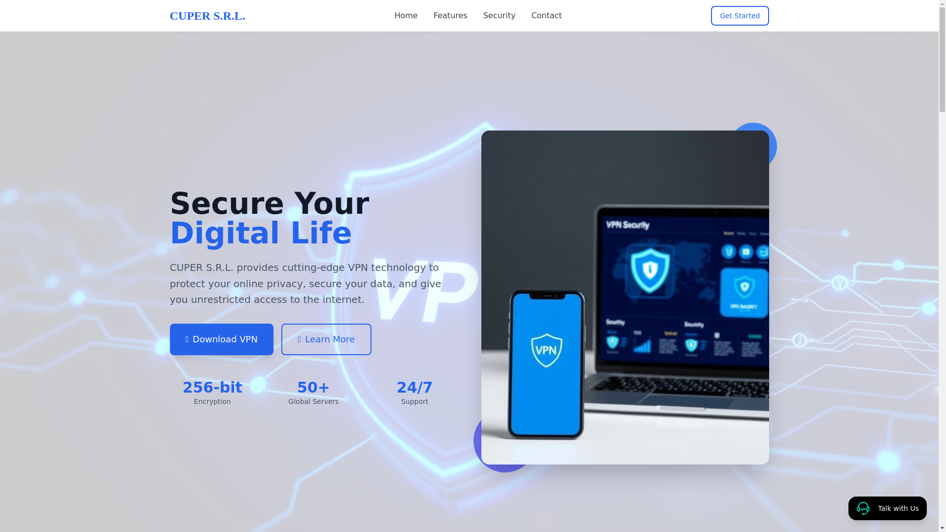 website screenshot of https://cupersrl.com/