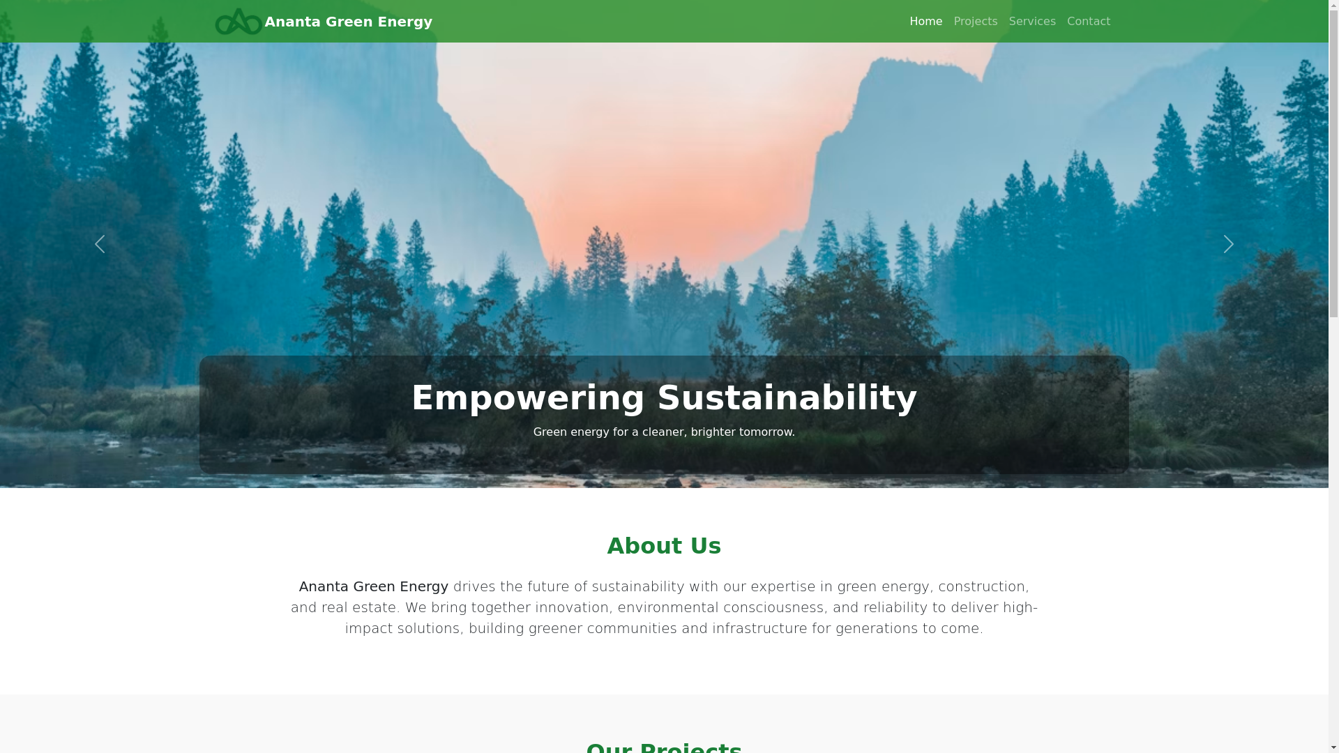 website screenshot of https://anantagreenenergy.pages.dev/