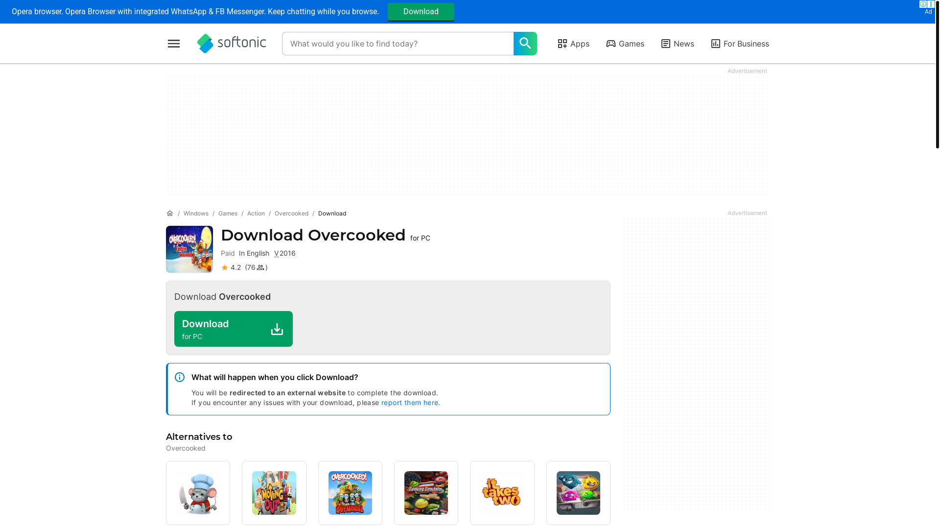 website screenshot of https://overcooked.en.softonic.com/download