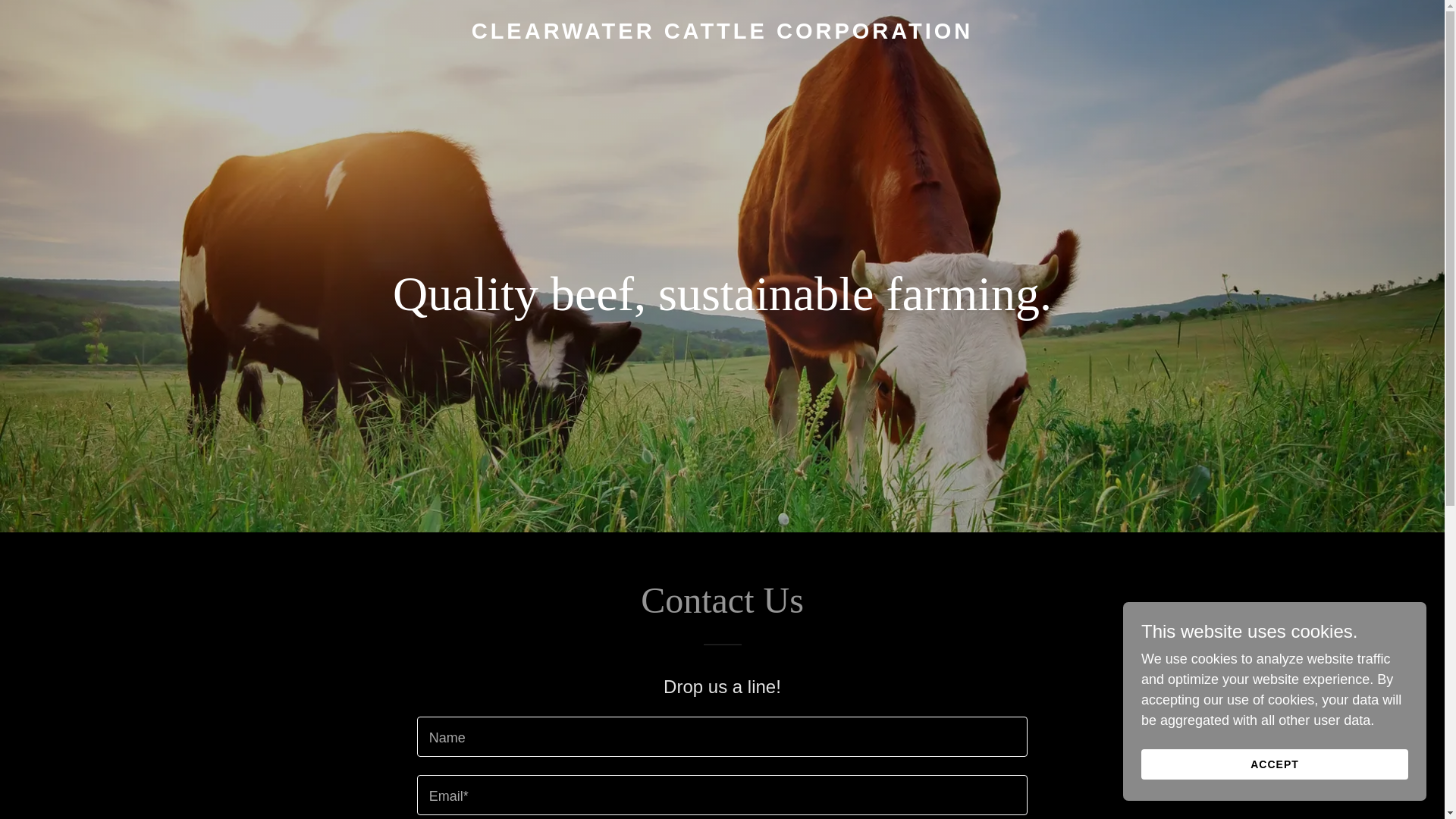 website screenshot of https://clearwatercattlecorp.ca/