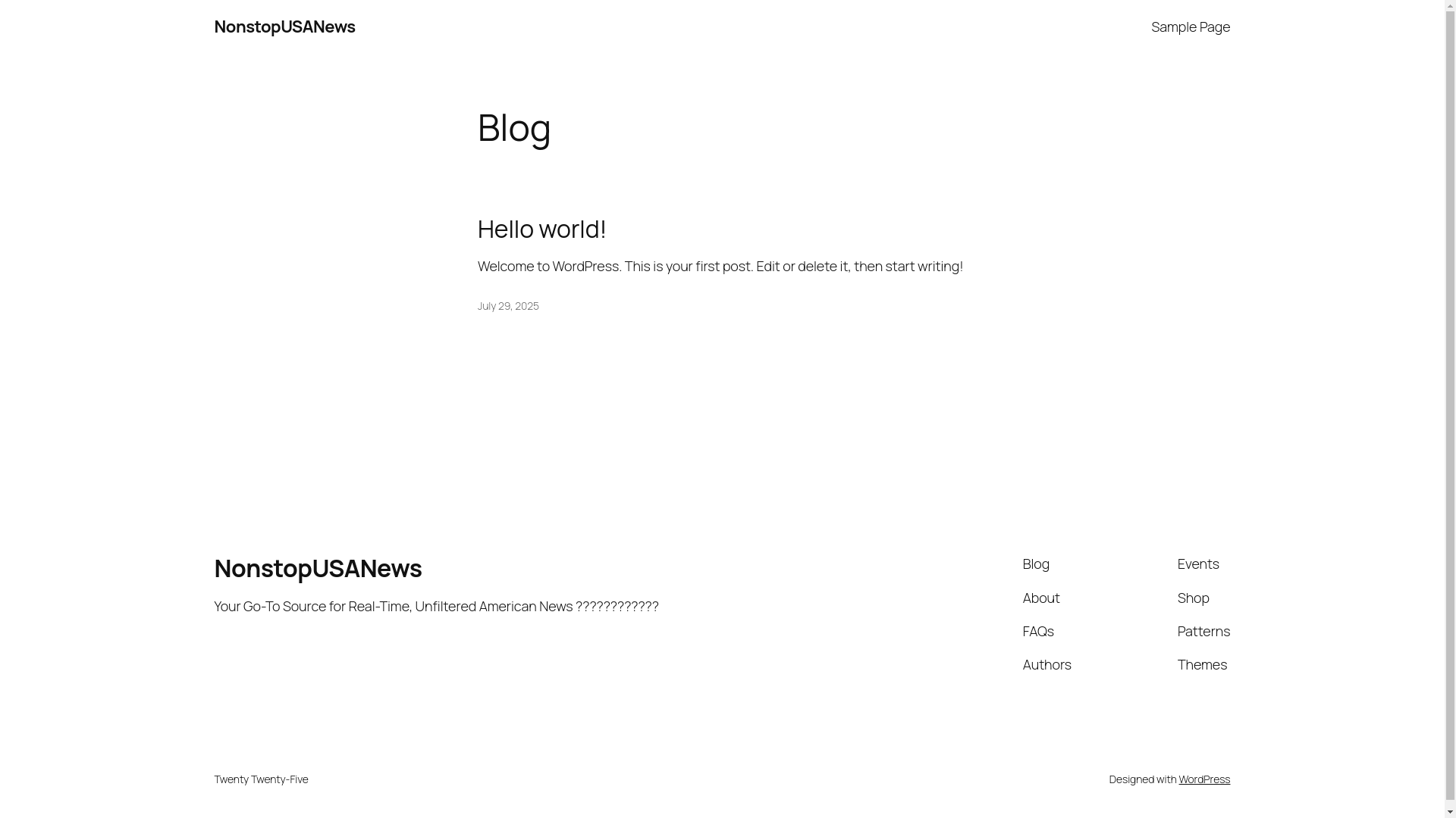 website screenshot of https://nonstopusanews.com/