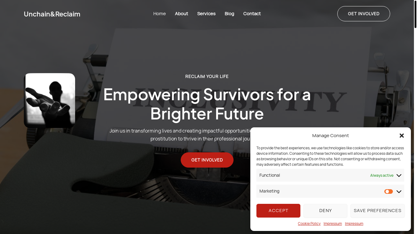 website screenshot of https://unchain-reclaim.de/