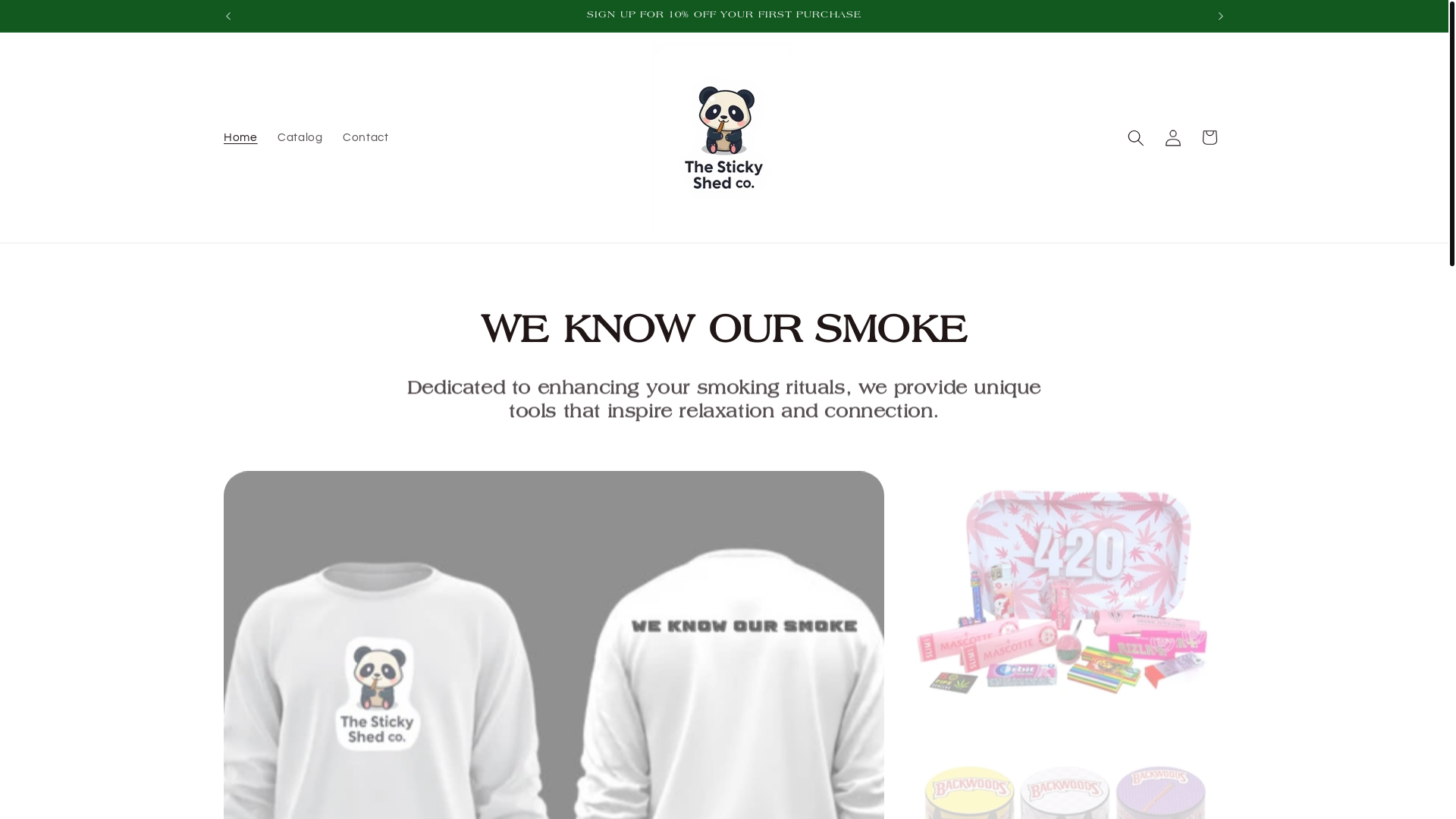 website screenshot of https://thestickyshedco.store/