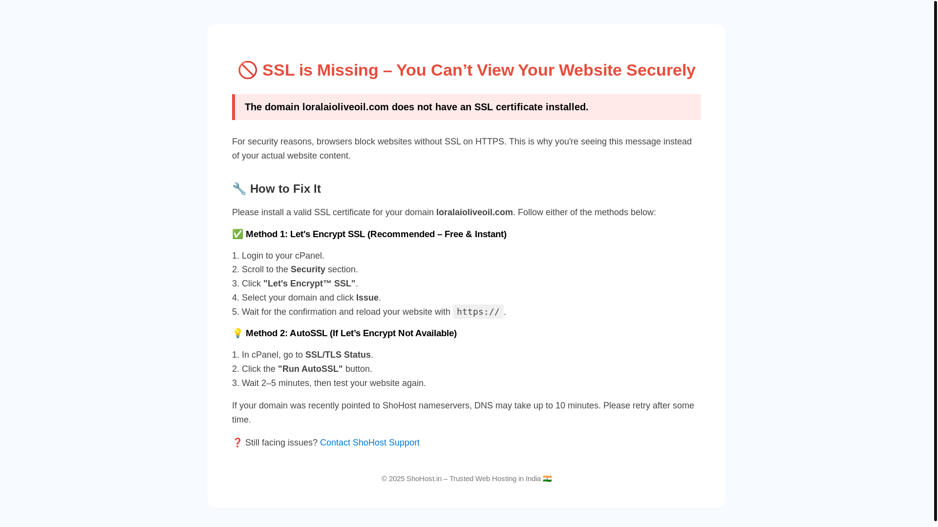 website screenshot of https://loralaioliveoil.com/