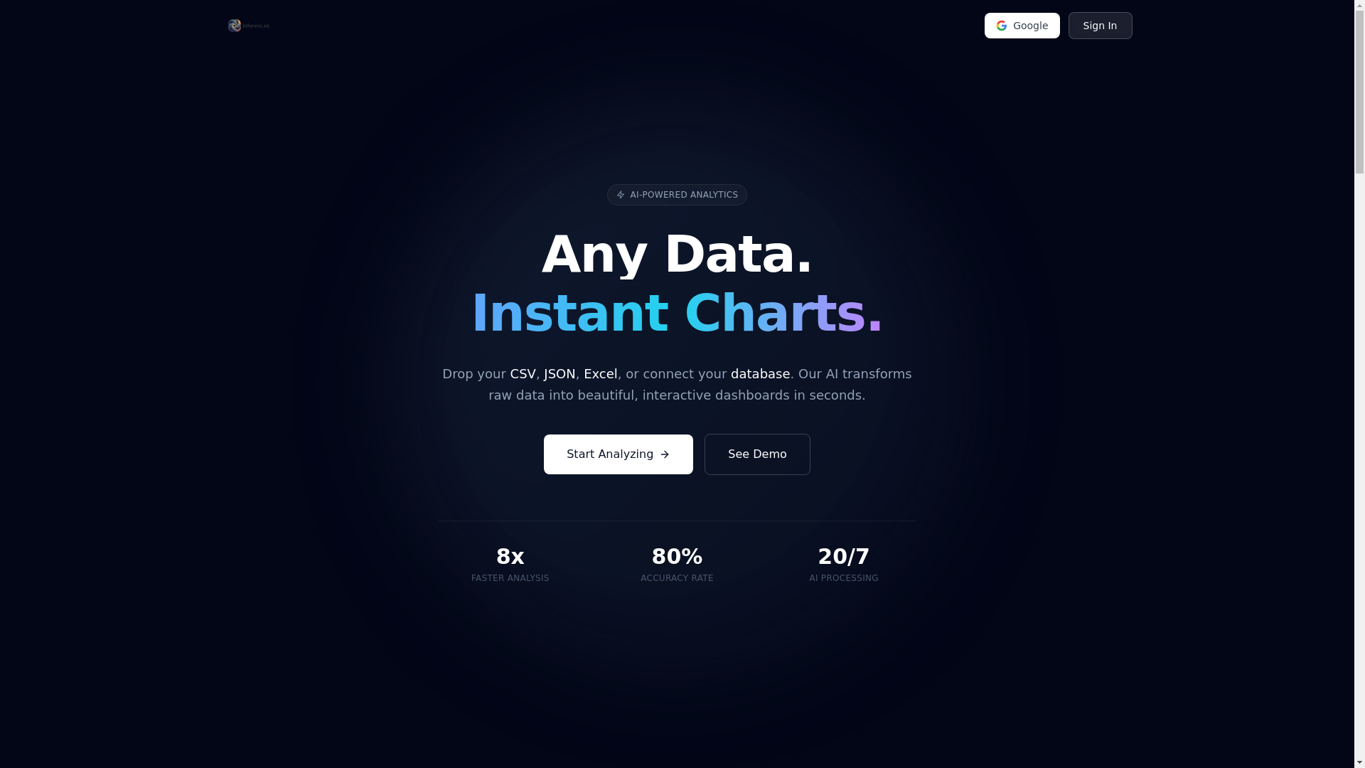 website screenshot of https://www.inferenc.es