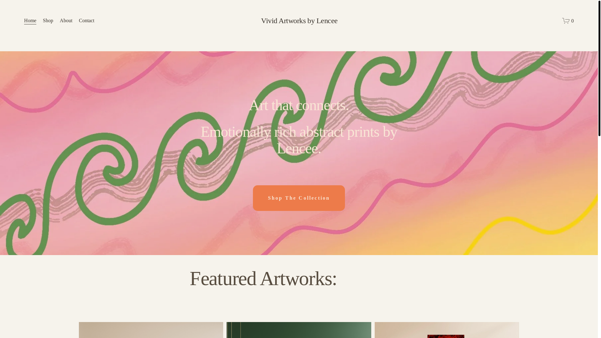 website screenshot of https://lenceeart.com/