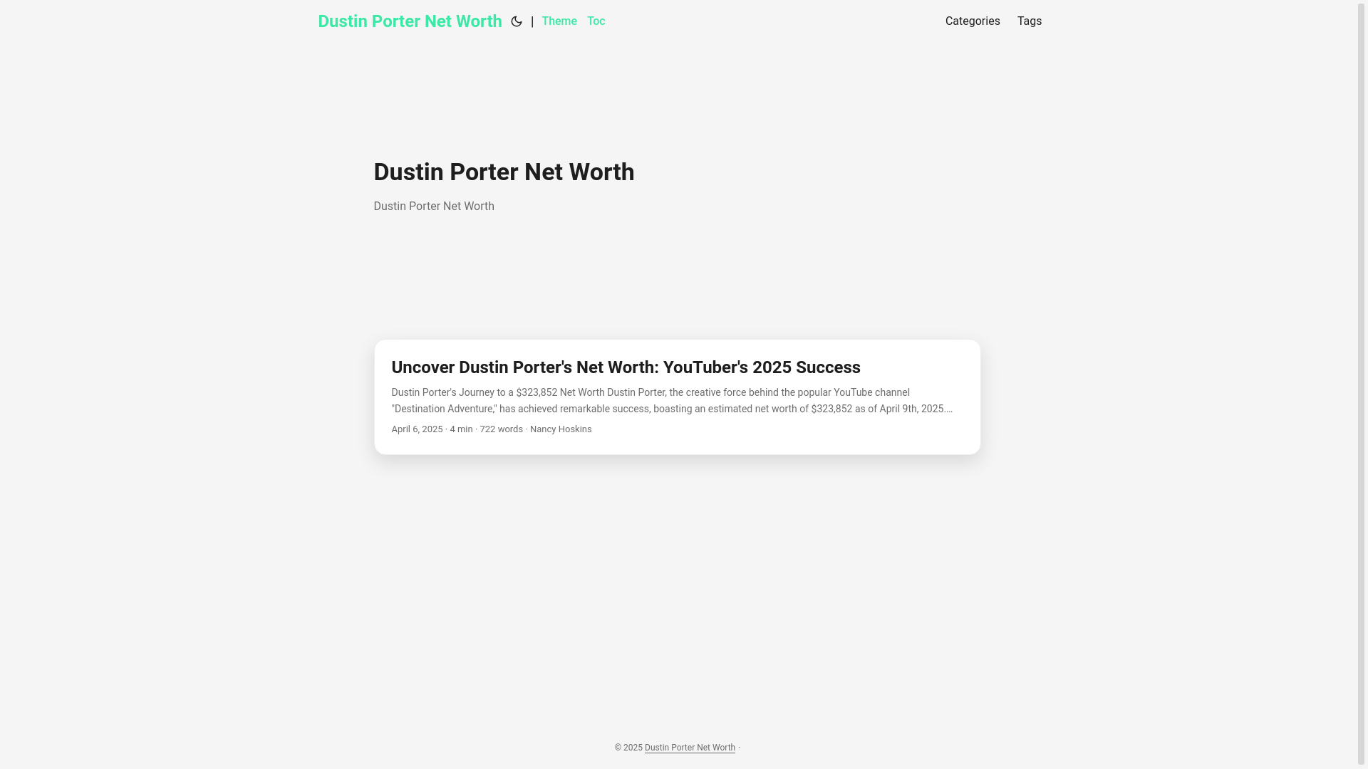 website screenshot of https://dustin-porter-net-worth.pages.dev/