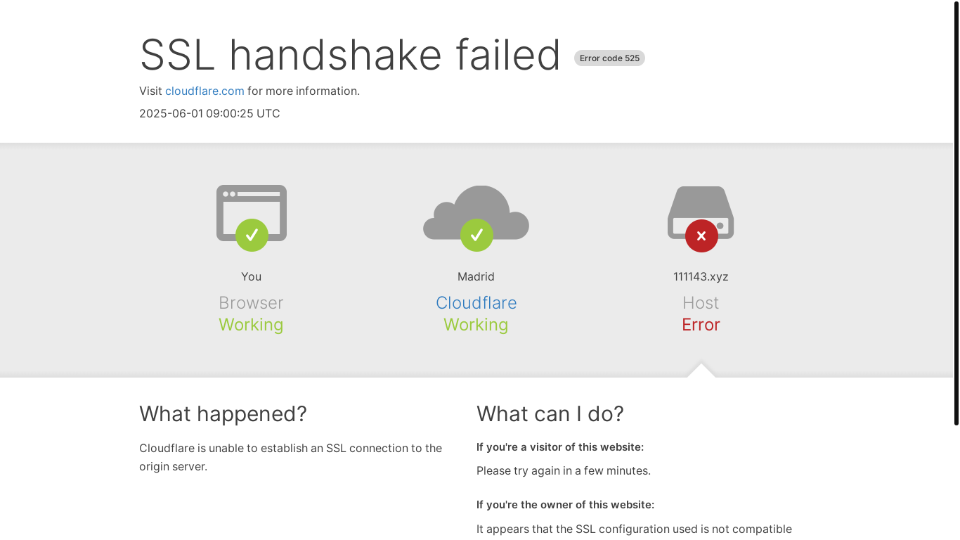 website screenshot of https://111143.xyz
