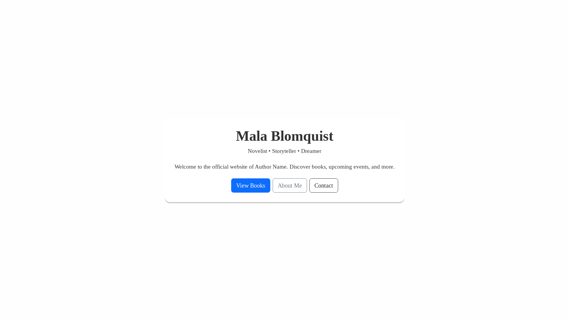 website screenshot of https://malablomquist.com/