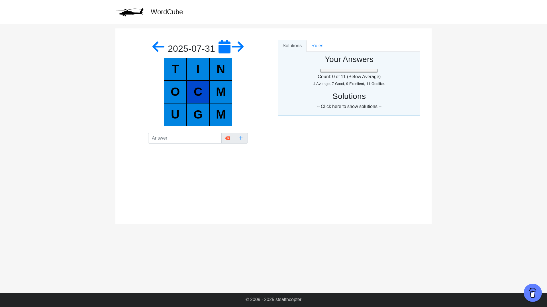 website screenshot of https://wordcube.pages.dev/