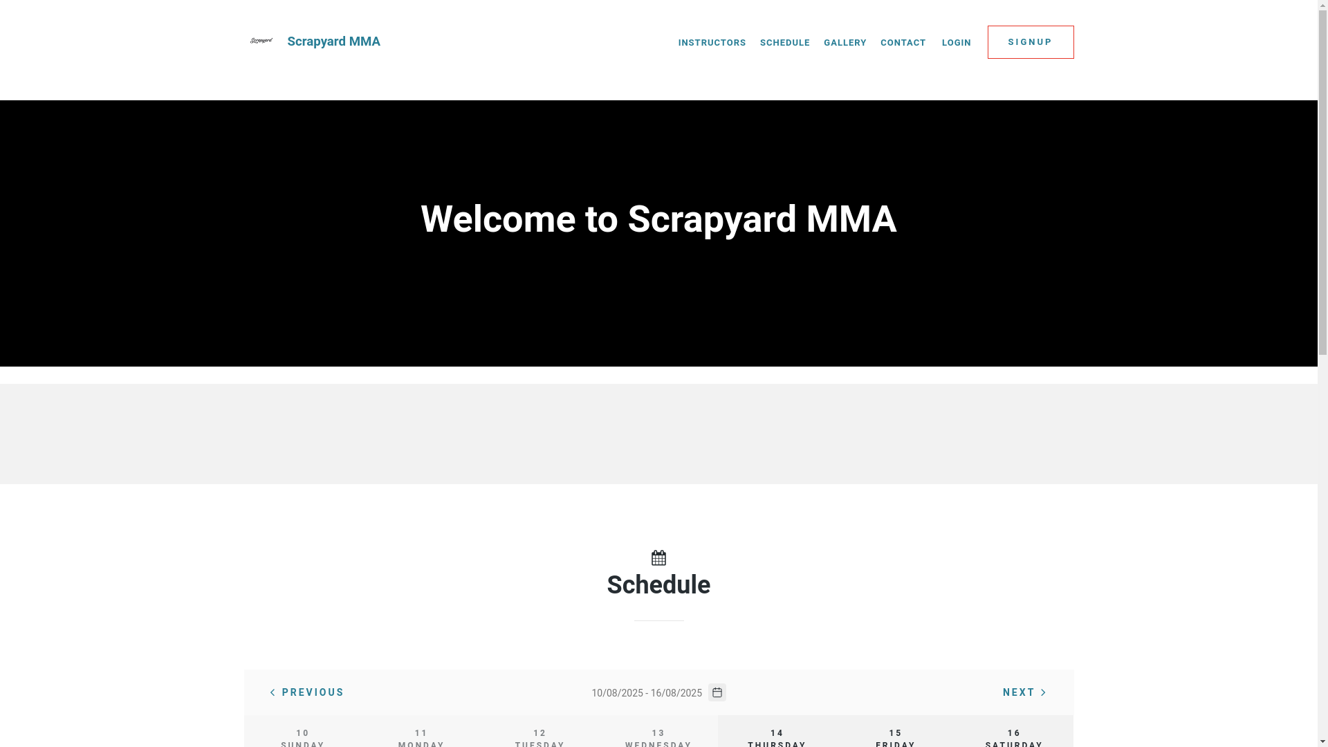website screenshot of https://scrapyardmixedmartialarts.com/
