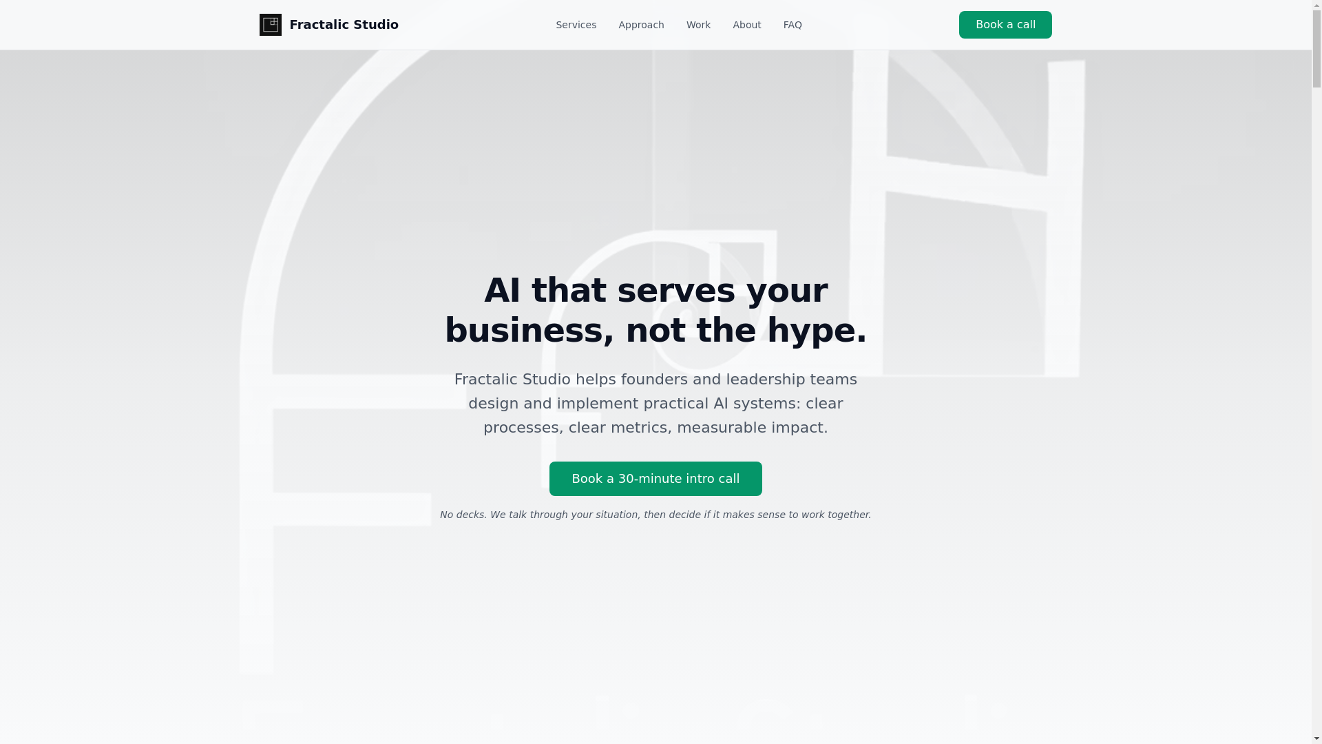 website screenshot of https://fractalic.studio/