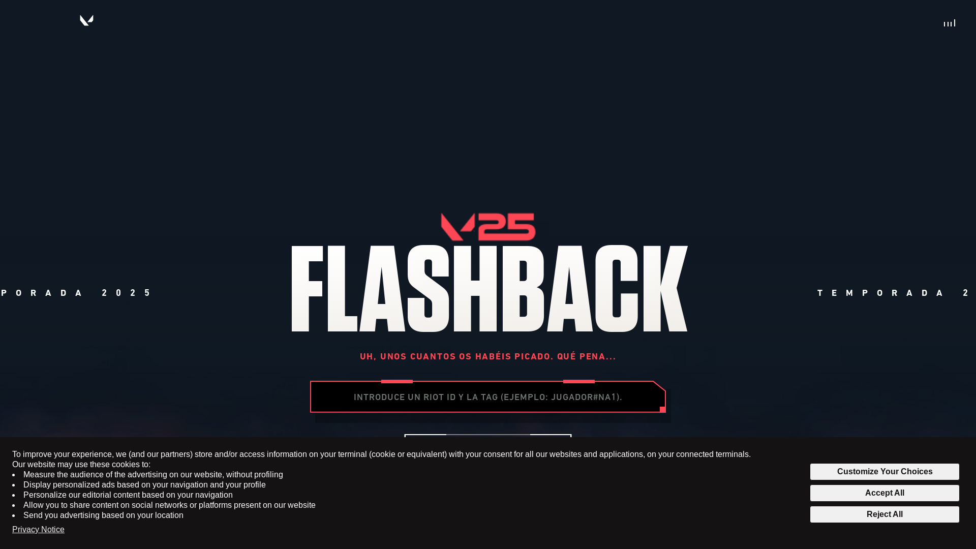 website screenshot of https://flashback.playvalorant.com/es-ES?lid=0nt5mdsz12xz