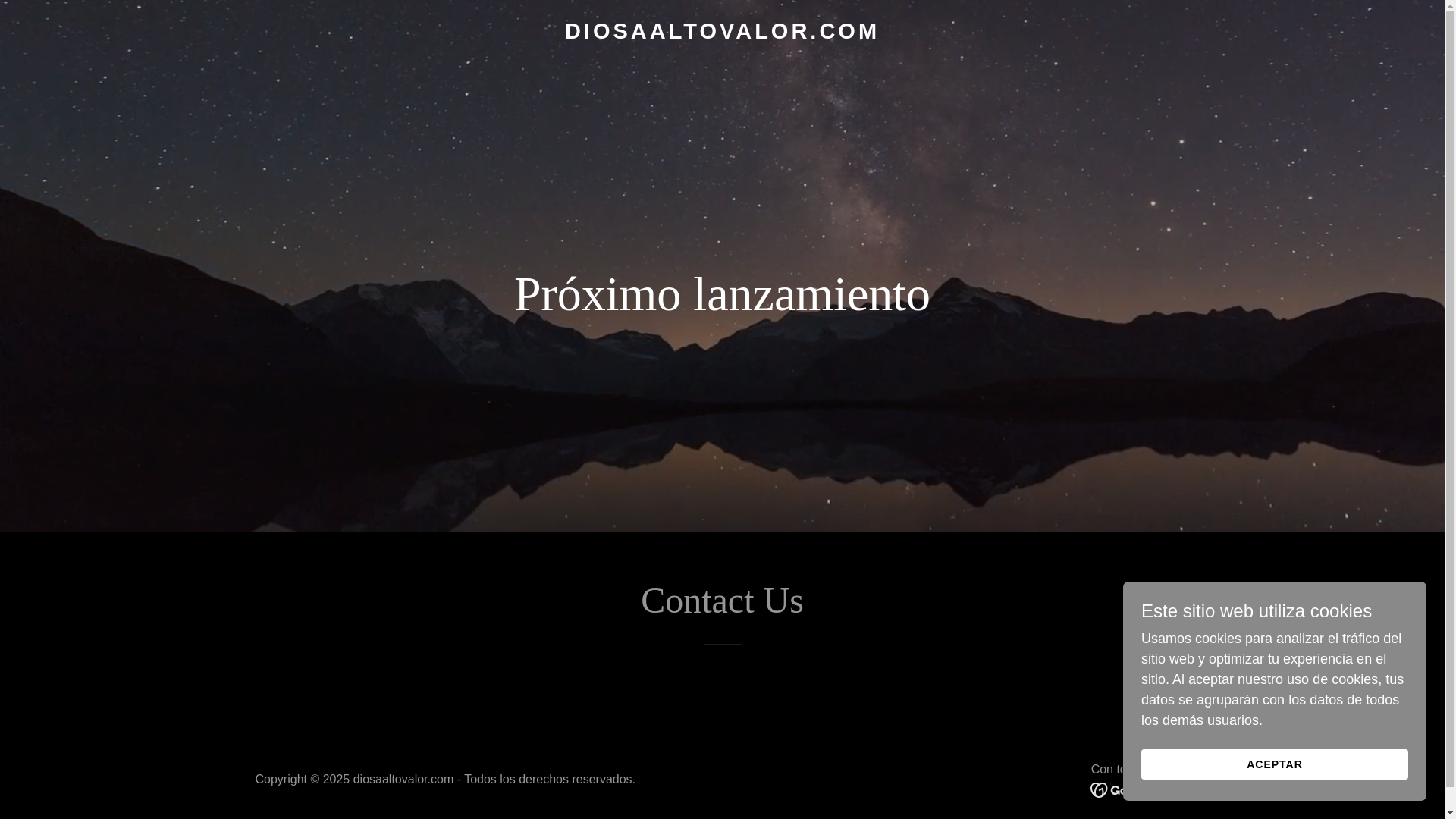 website screenshot of https://diosaaltovalor.com/