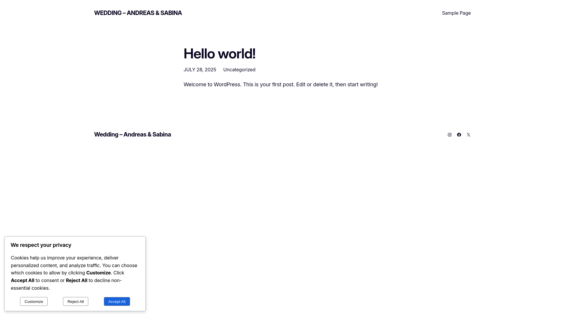 website screenshot of https://andi-sabi.wedding/
