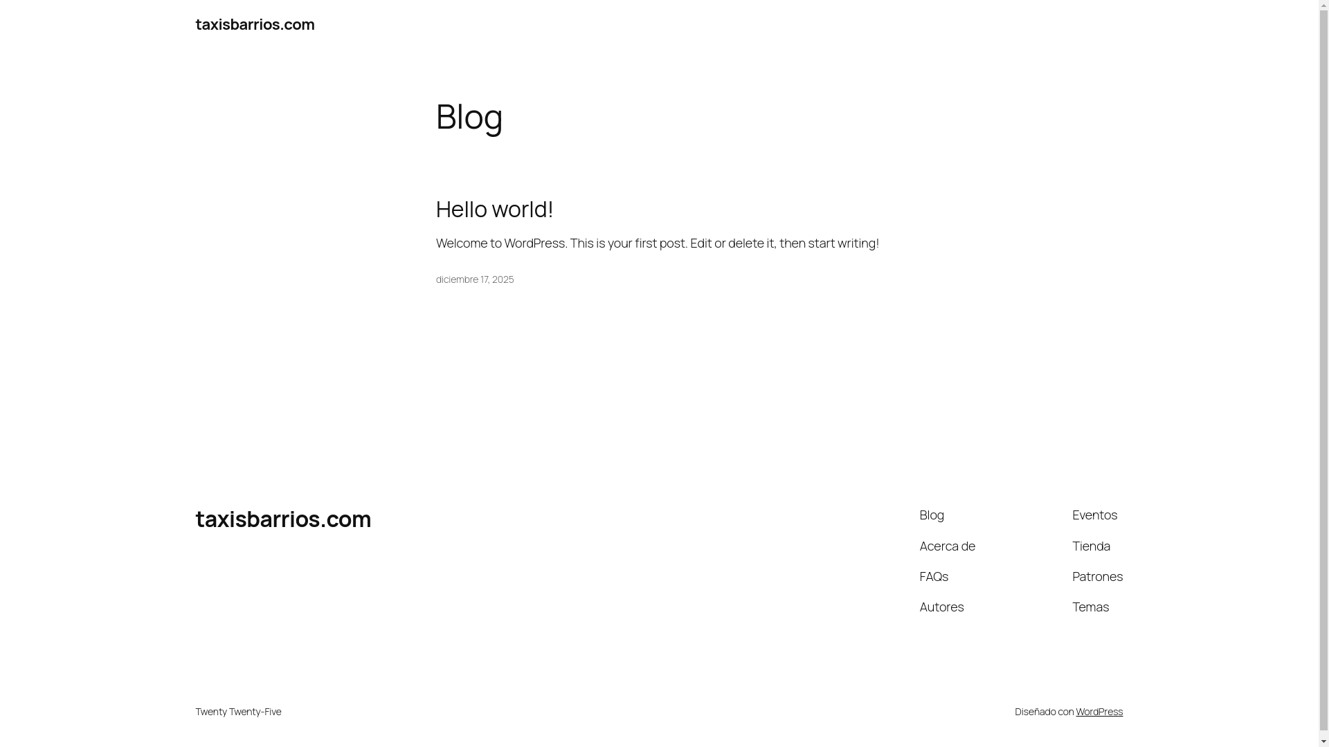 website screenshot of https://taxisbarrios.com/