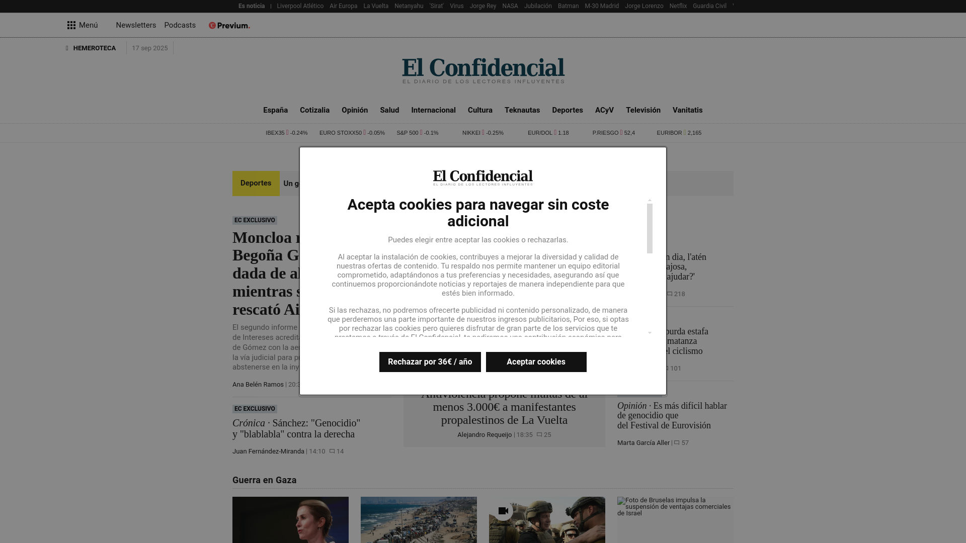 website screenshot of https://www.elconfidencial.com/