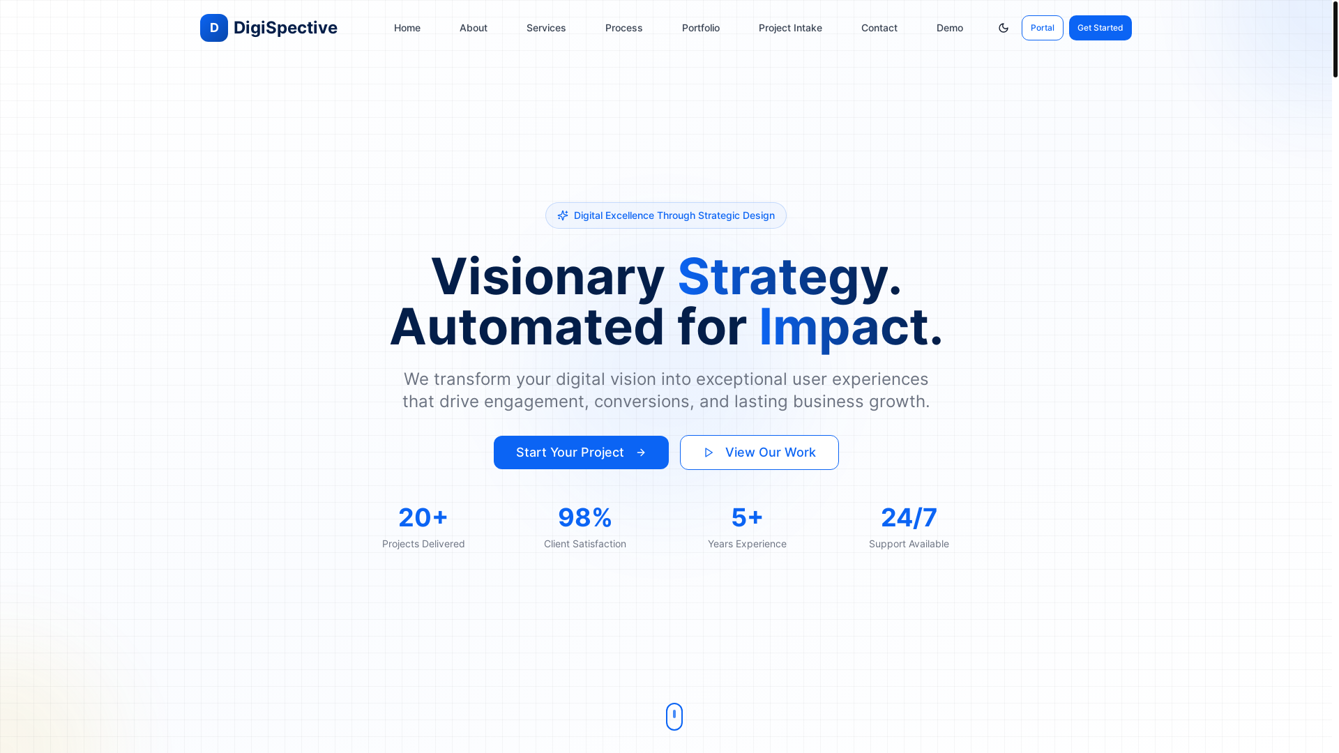 website screenshot of https://digispective-portfolio.pages.dev/
