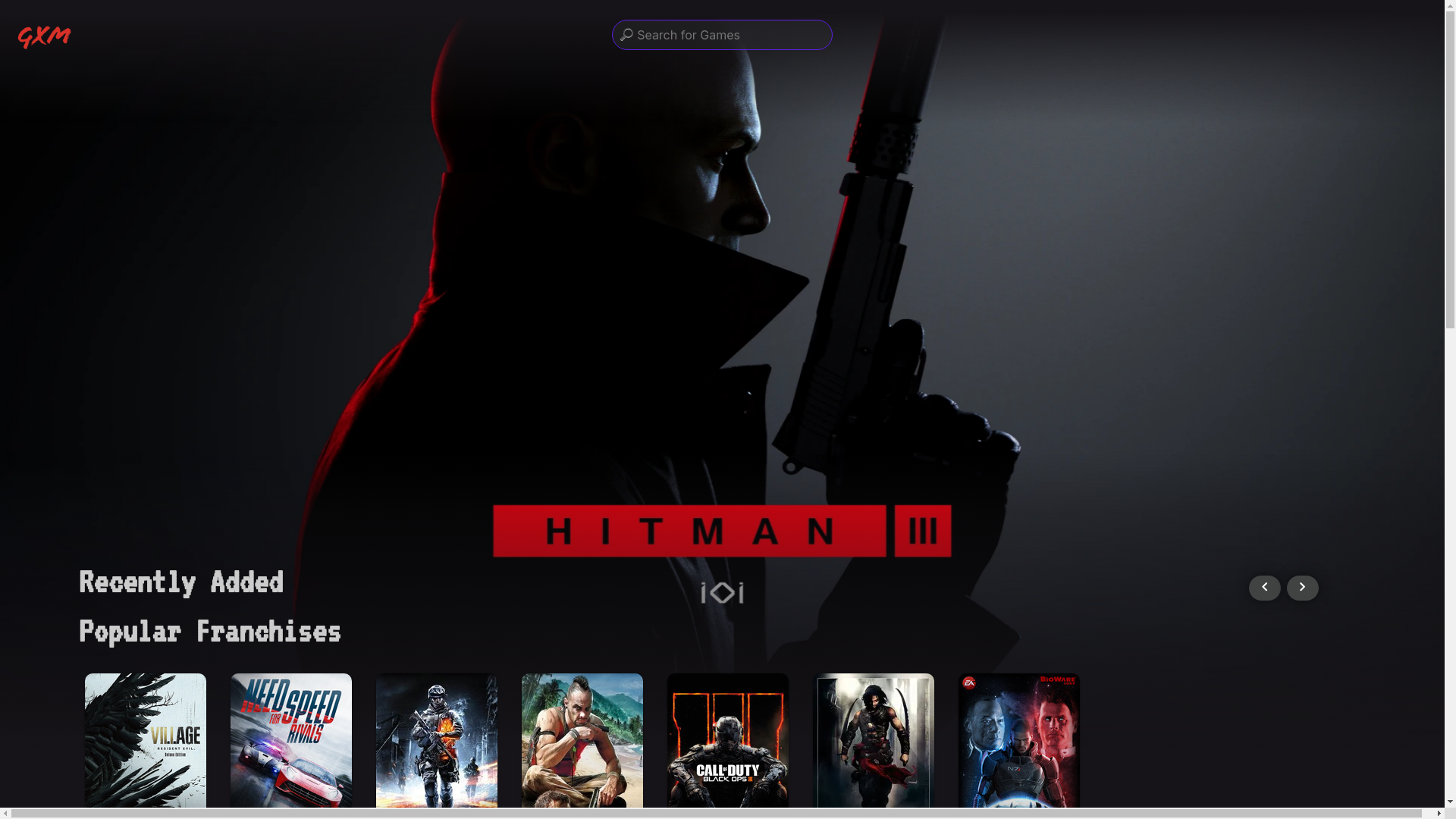 website screenshot of https://gamexmania.pages.dev/