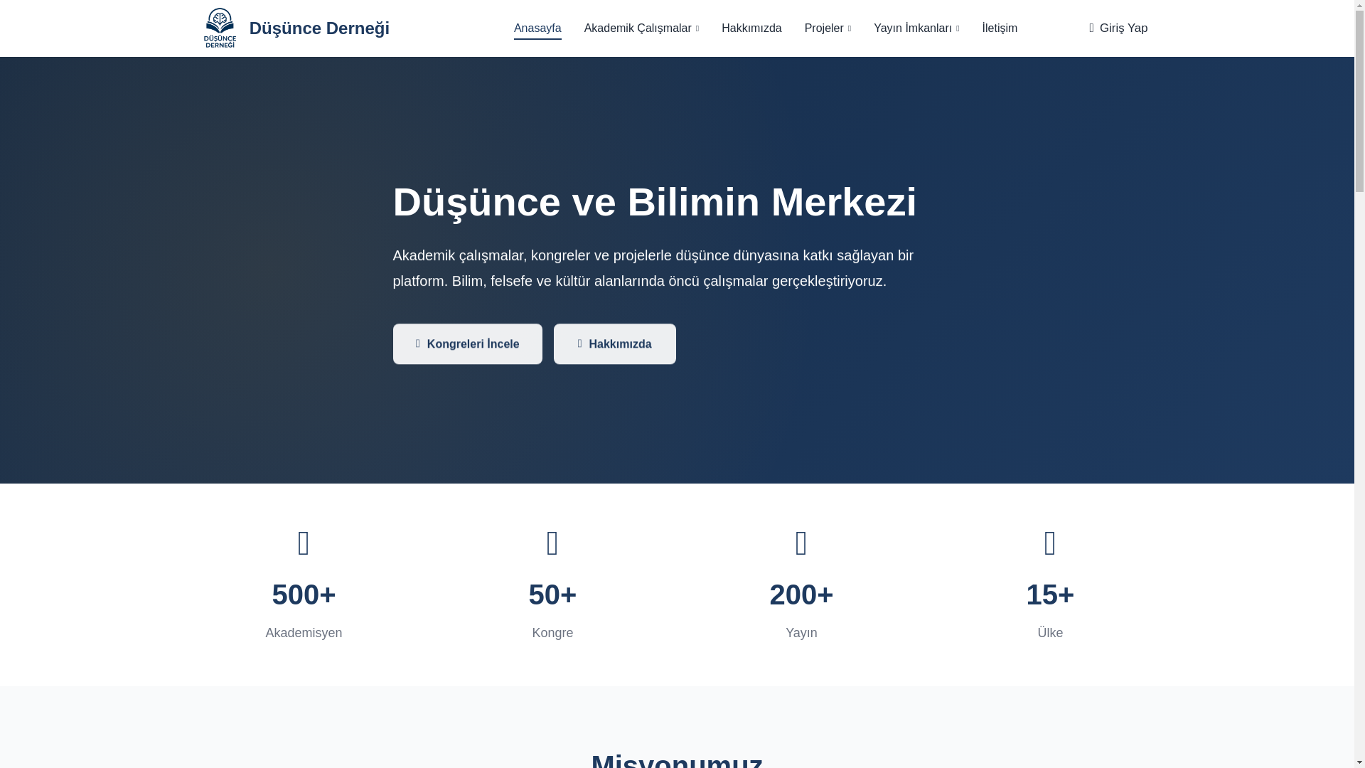 website screenshot of https://dusuncedernegi.com/