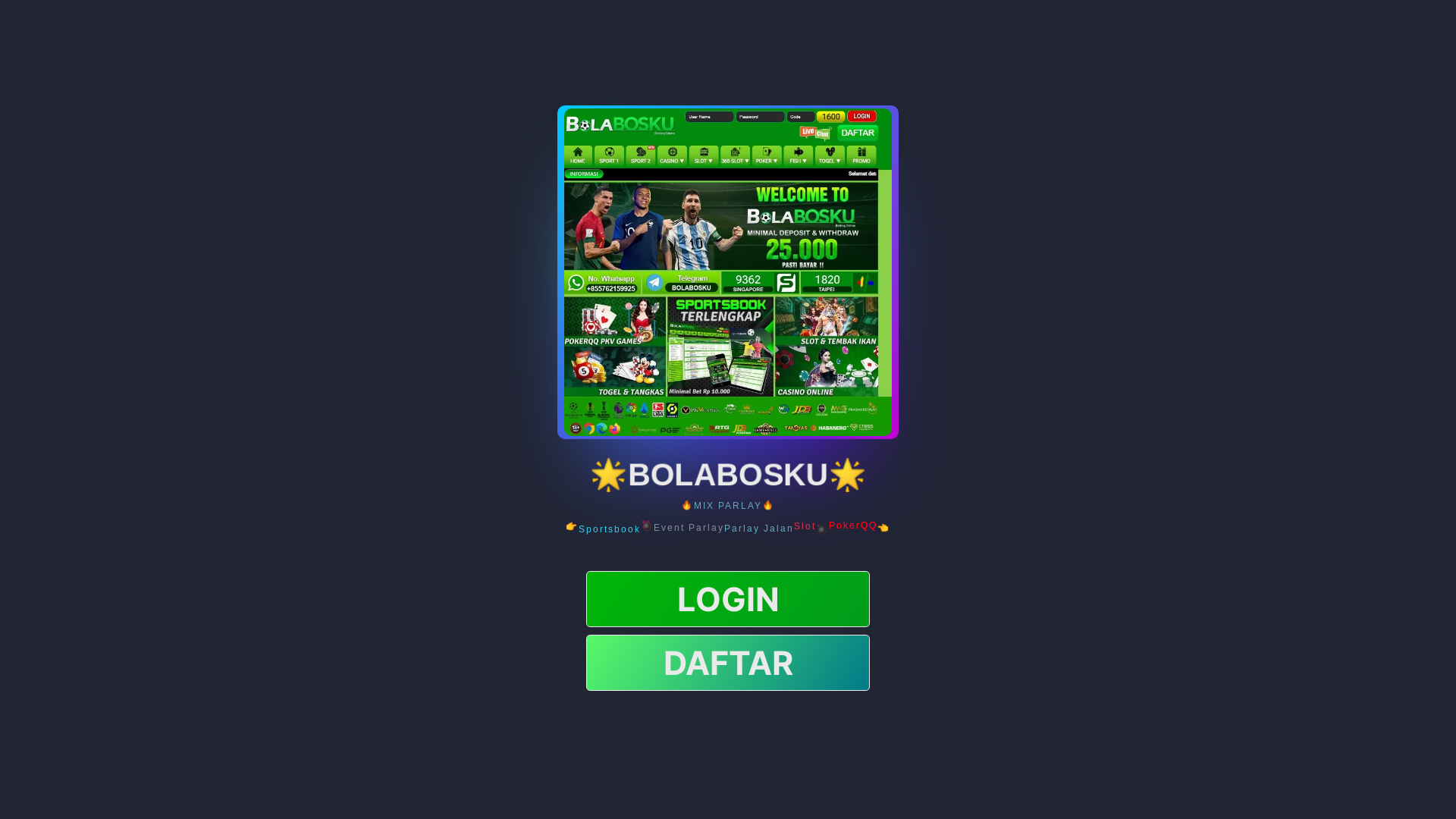 website screenshot of https://bolabosku888.pages.dev/